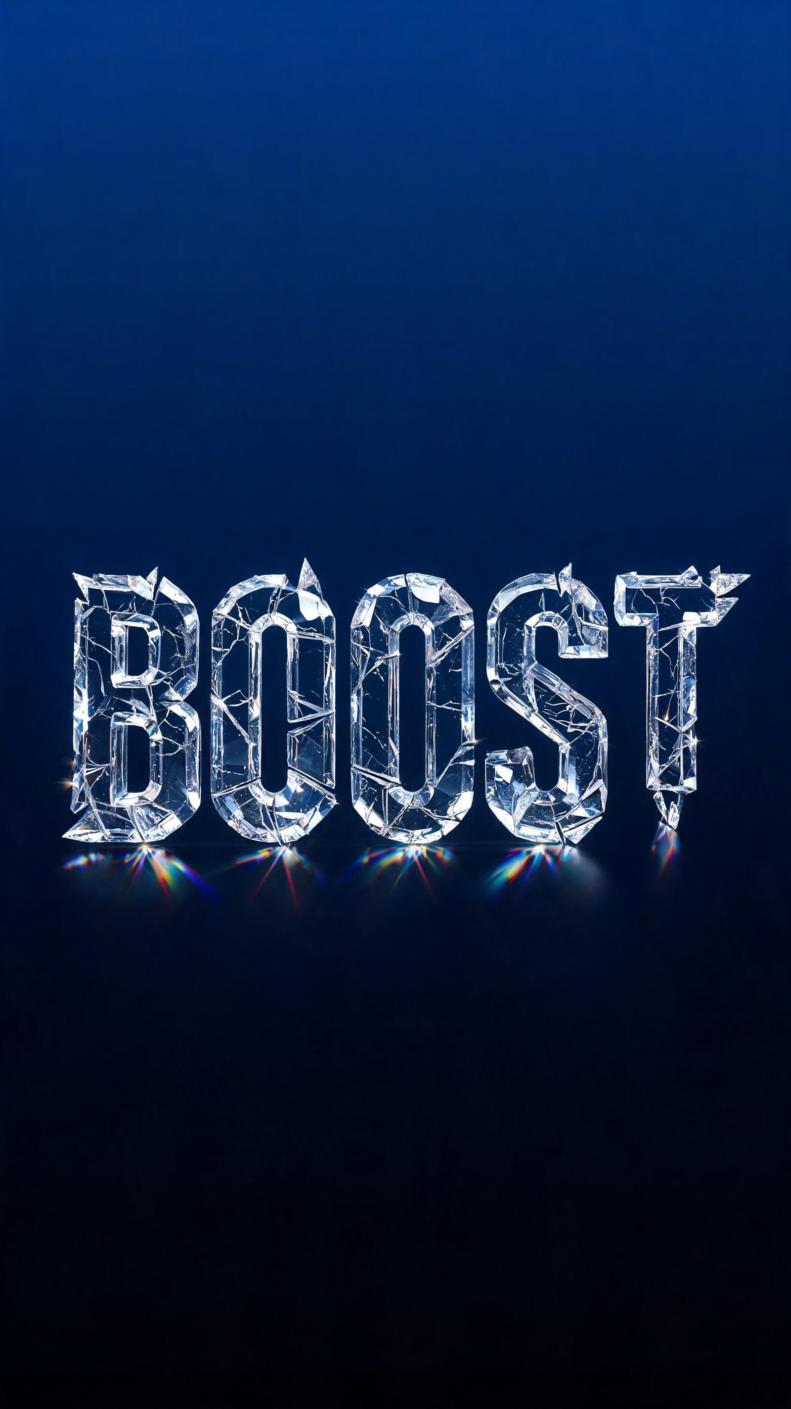 "Boost" — Glass | AI Text Effect Generator
