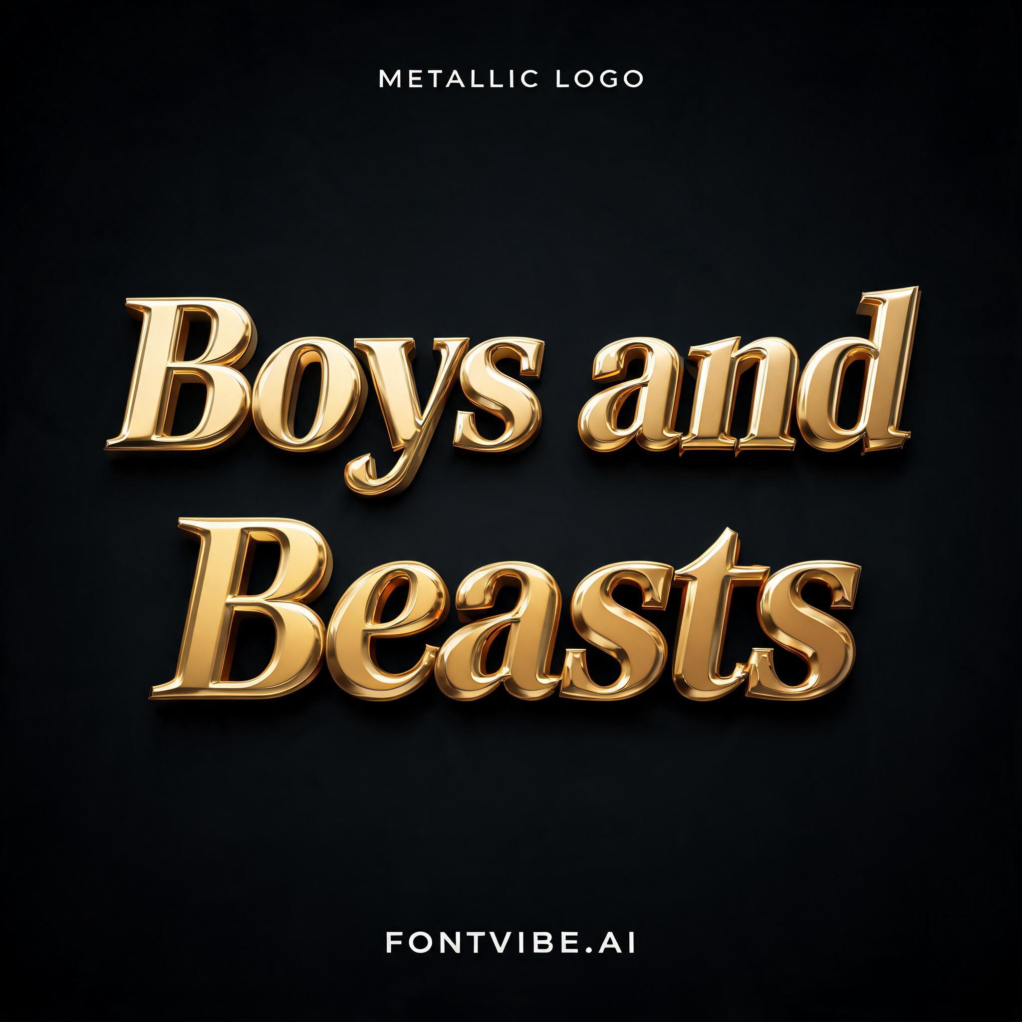 "Boys and Beasts" — Metallic | AI Text Effect Generator