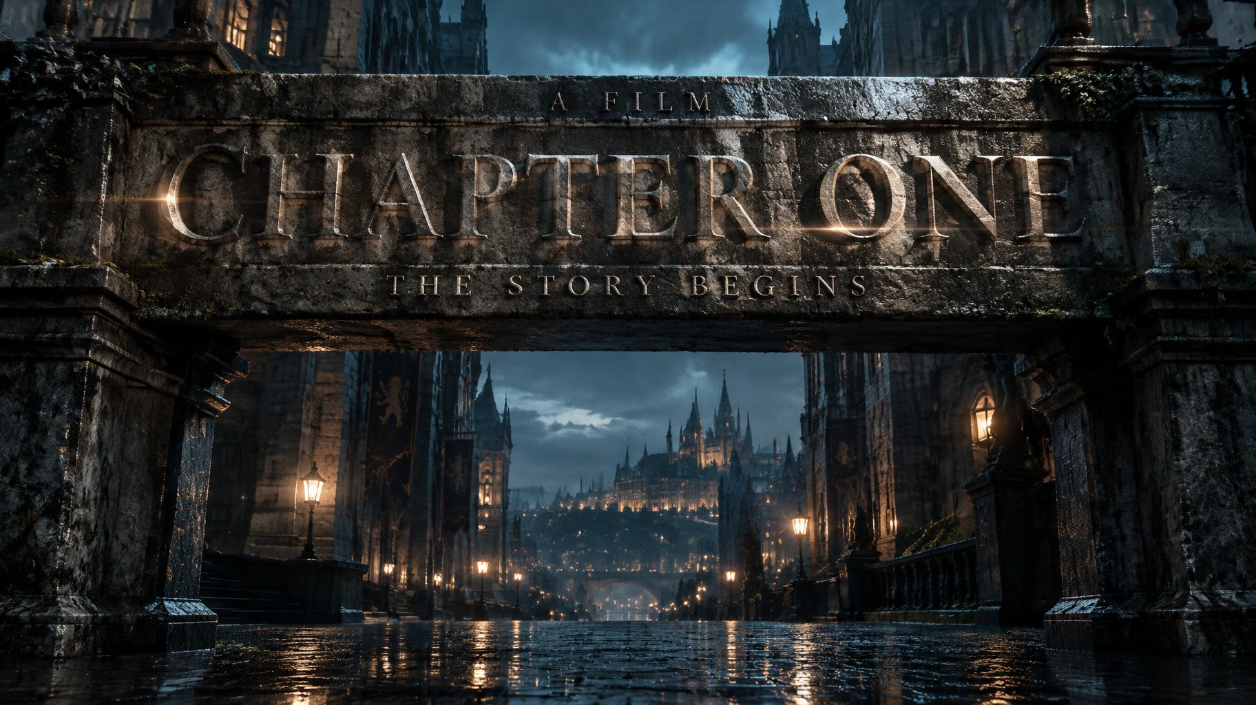 "CHAPTER ONE
A FILM
THE STORY BEGINS" — Cinematic Netflix | AI Text Effect Generator