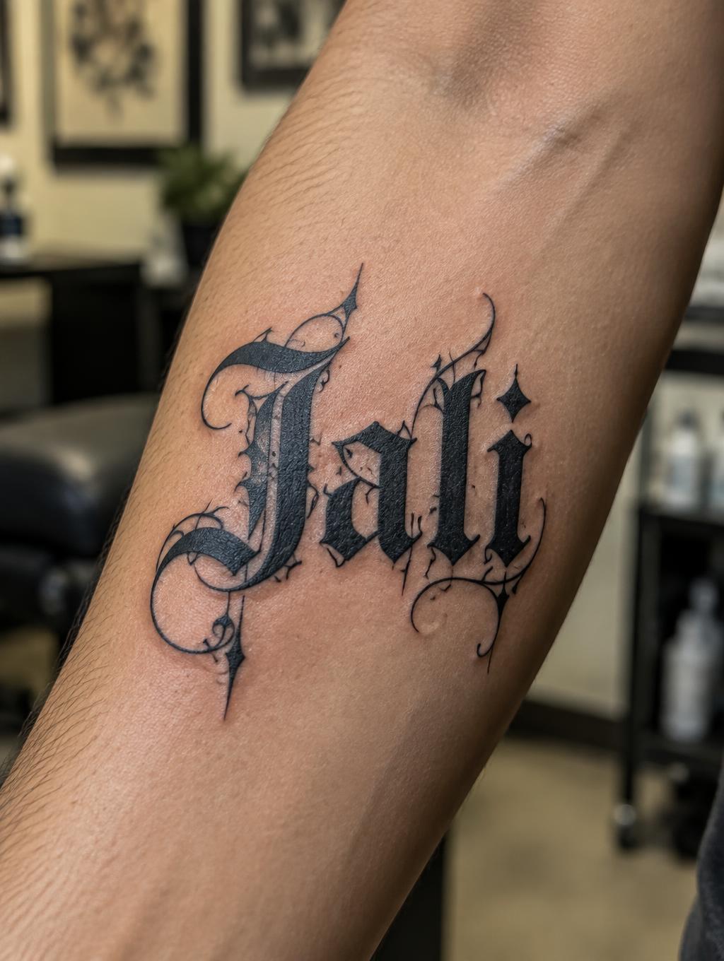 "Jali" — Tattoo | AI Text Effect Generator