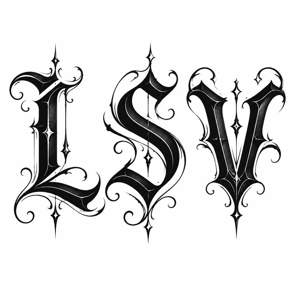 "L S V" — Gothic | AI Text Effect Generator