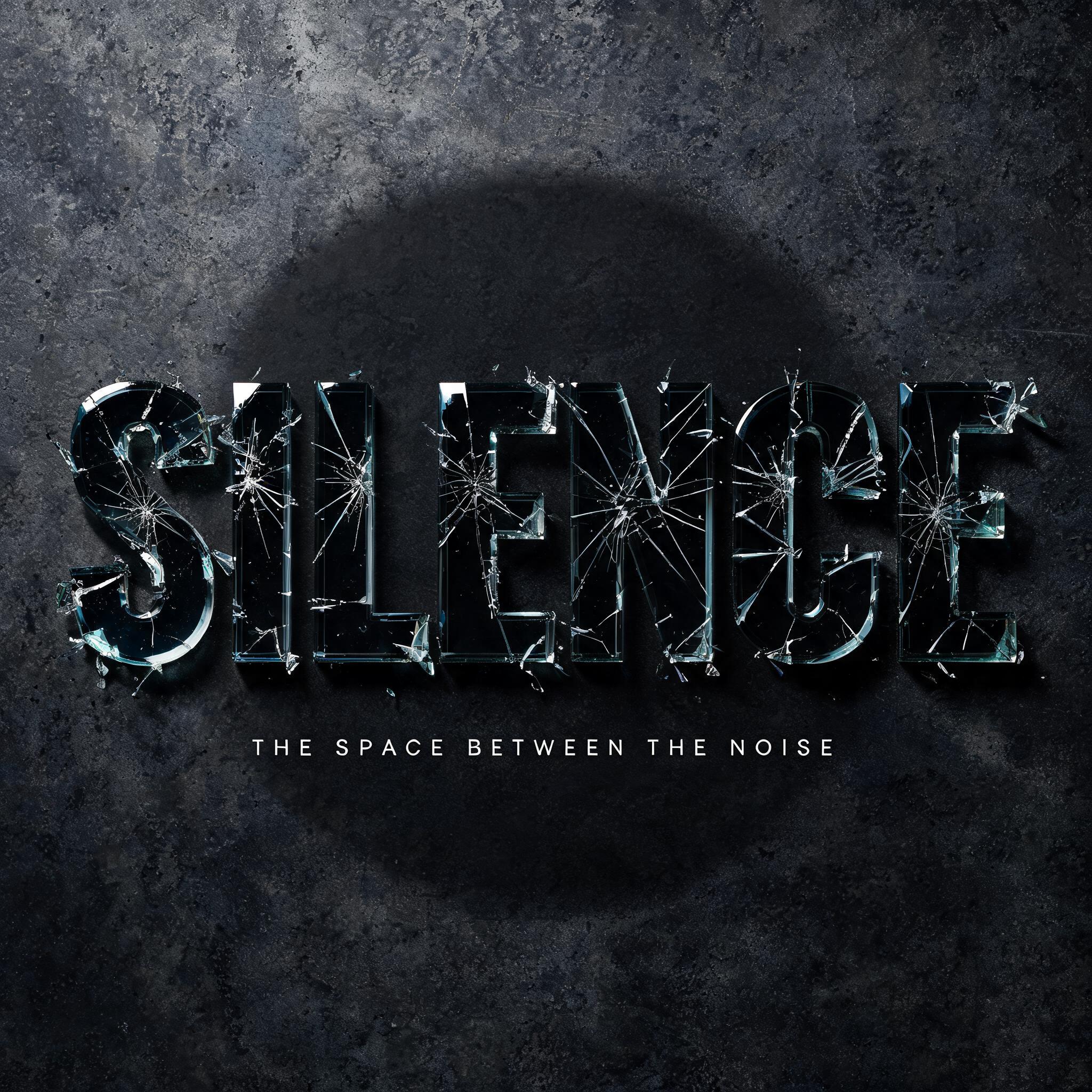 "SILENCE" — Glass Broken text effect