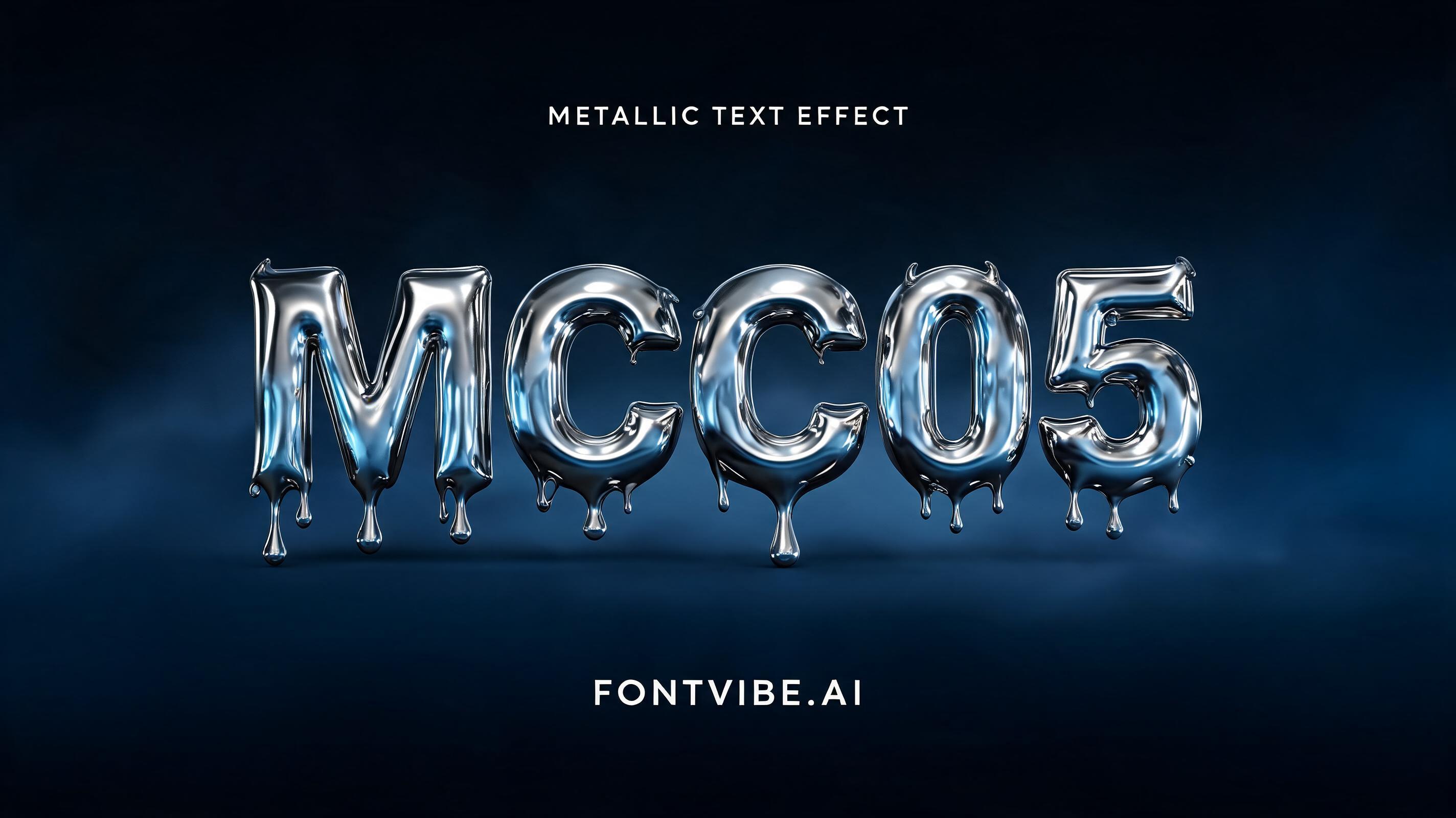 "MCC05" — Metallic | AI Text Effect Generator