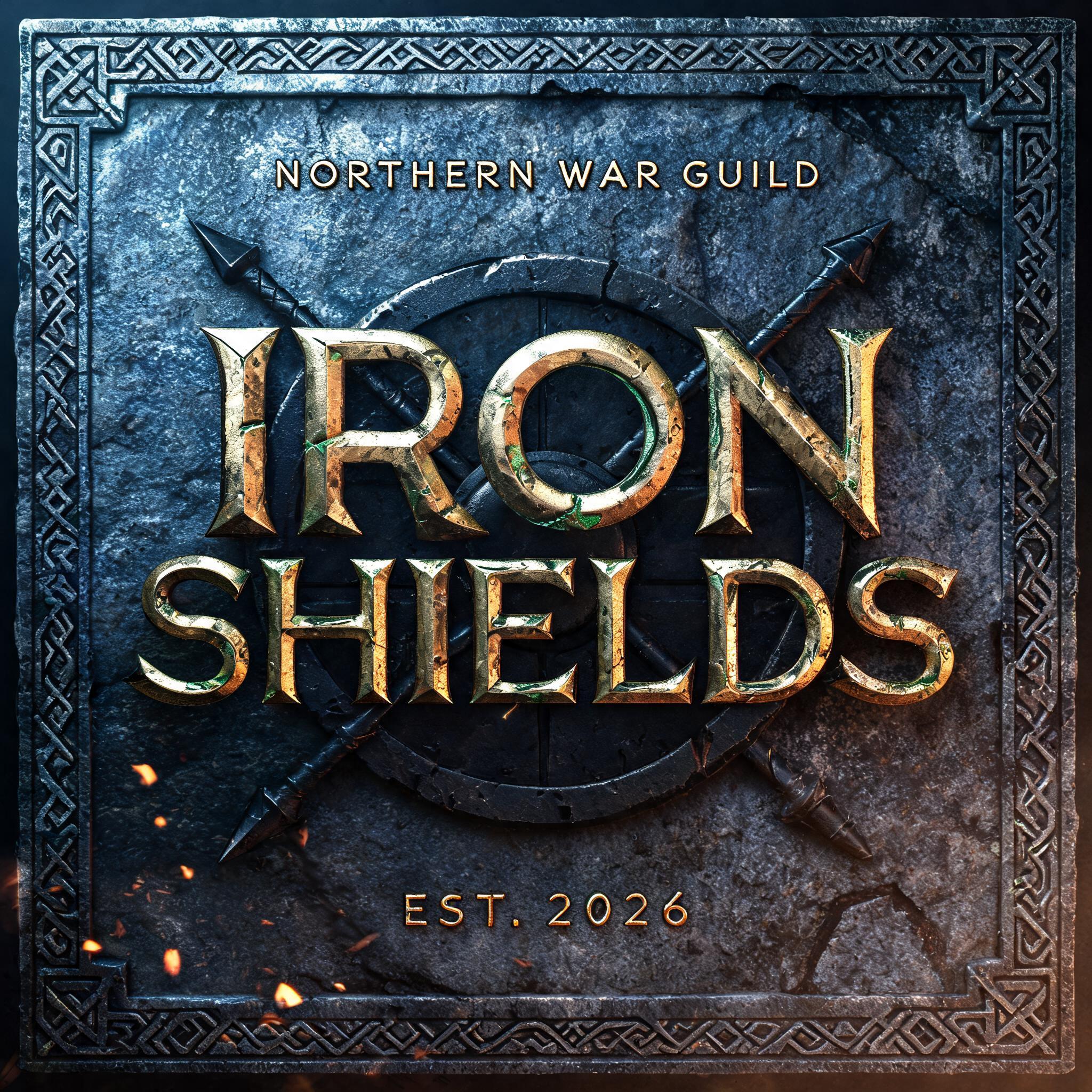 "Make a clan tag logo for my gaming guild Ironshields" — Viking | AI Text Effect Generator