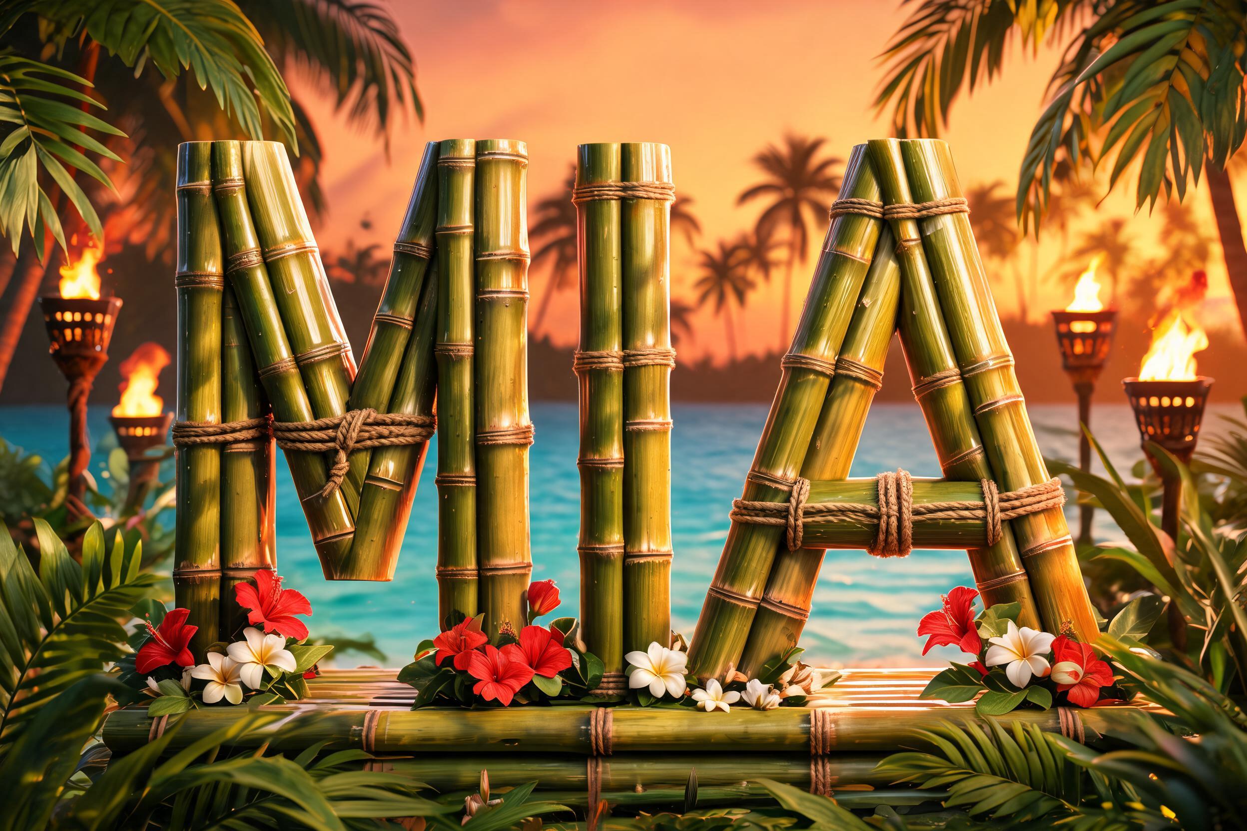 "Mia" — Hawaiian | AI Text Effect Generator