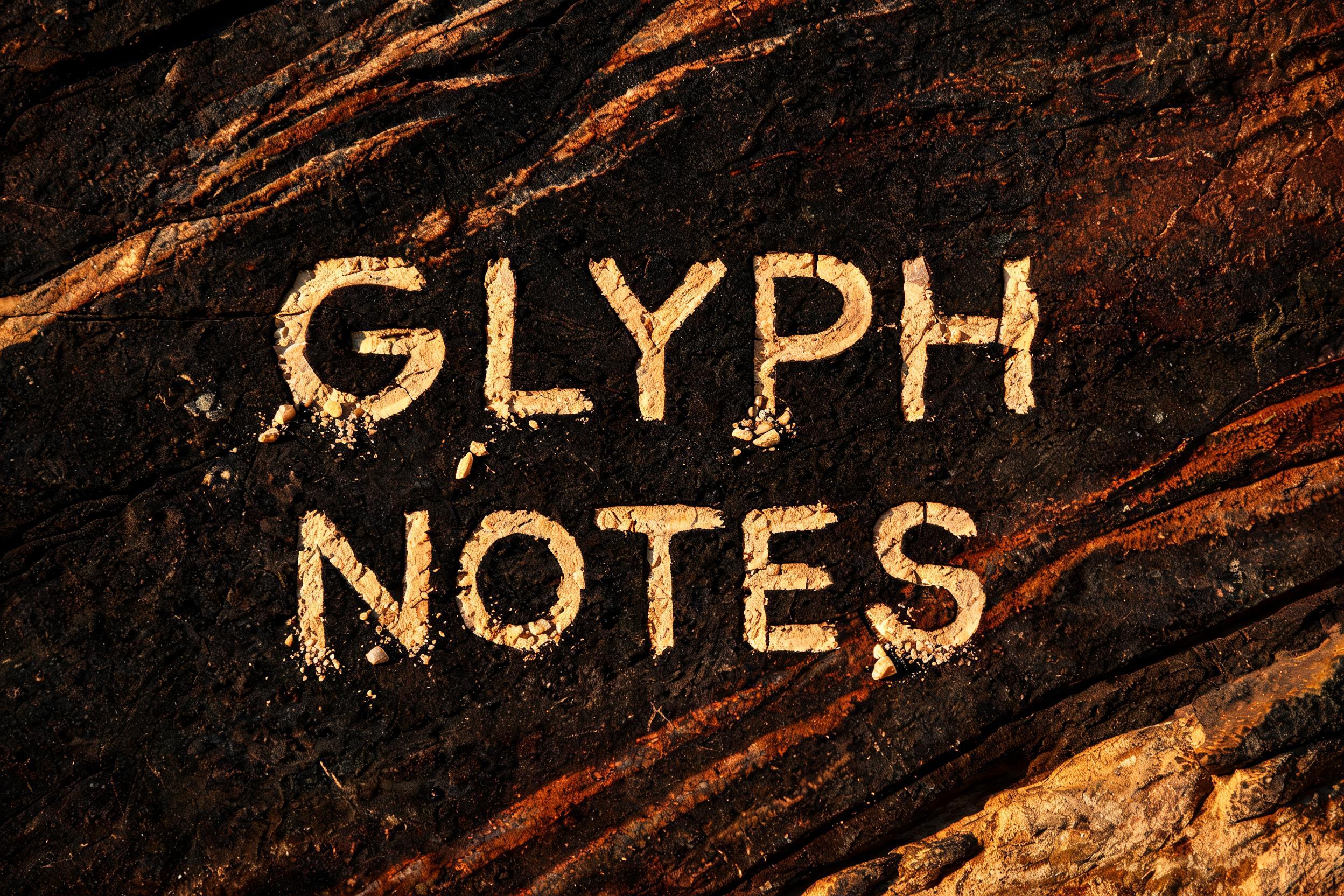"Glyph Notes" — Sand Stone text effect