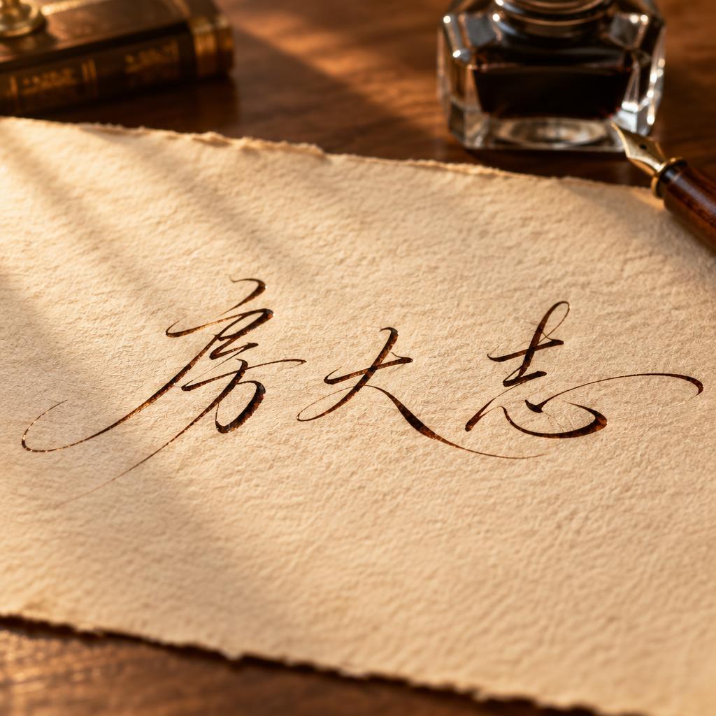 "房大志" — Handwritten Script text effect