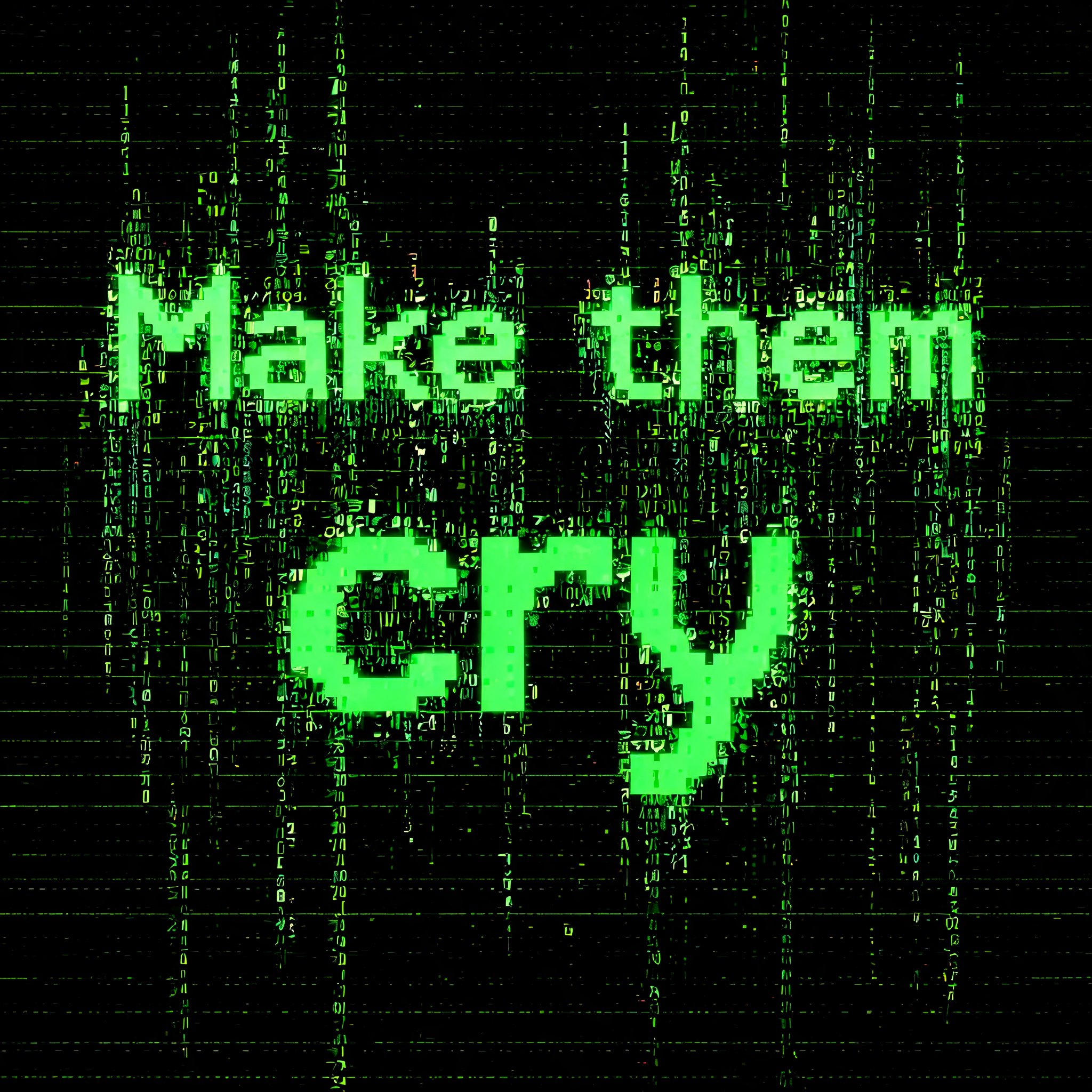 "Make them cry" — Cyberpunk Data Stream | AI Text Effect Generator