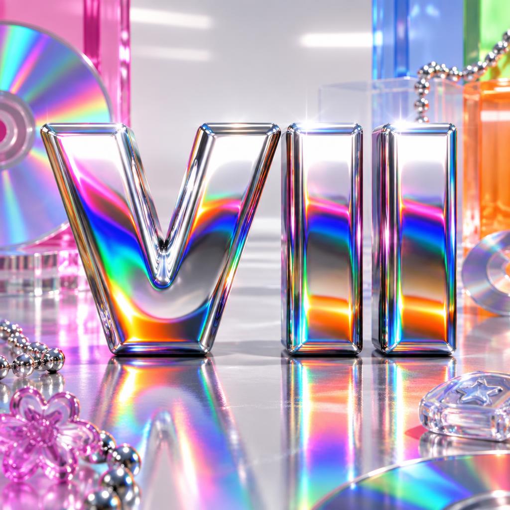 "VII" — Y2k Chrome | AI Text Effect Generator
