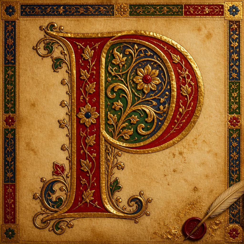 "P" — Medieval | AI Text Effect Generator