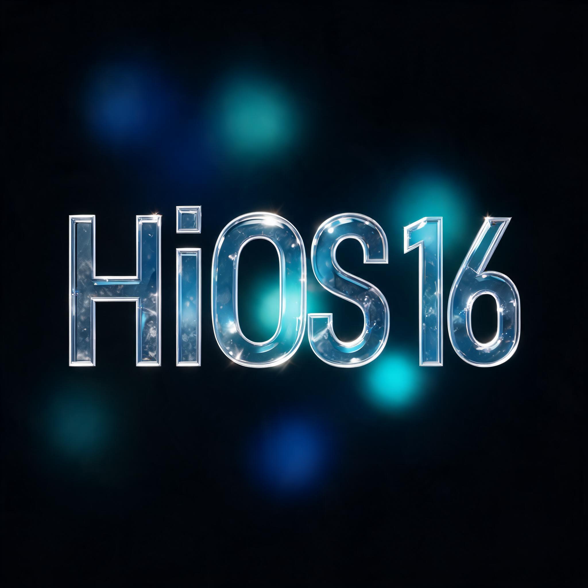 "HiOS 16" — Glass Morphism | AI Text Effect Generator