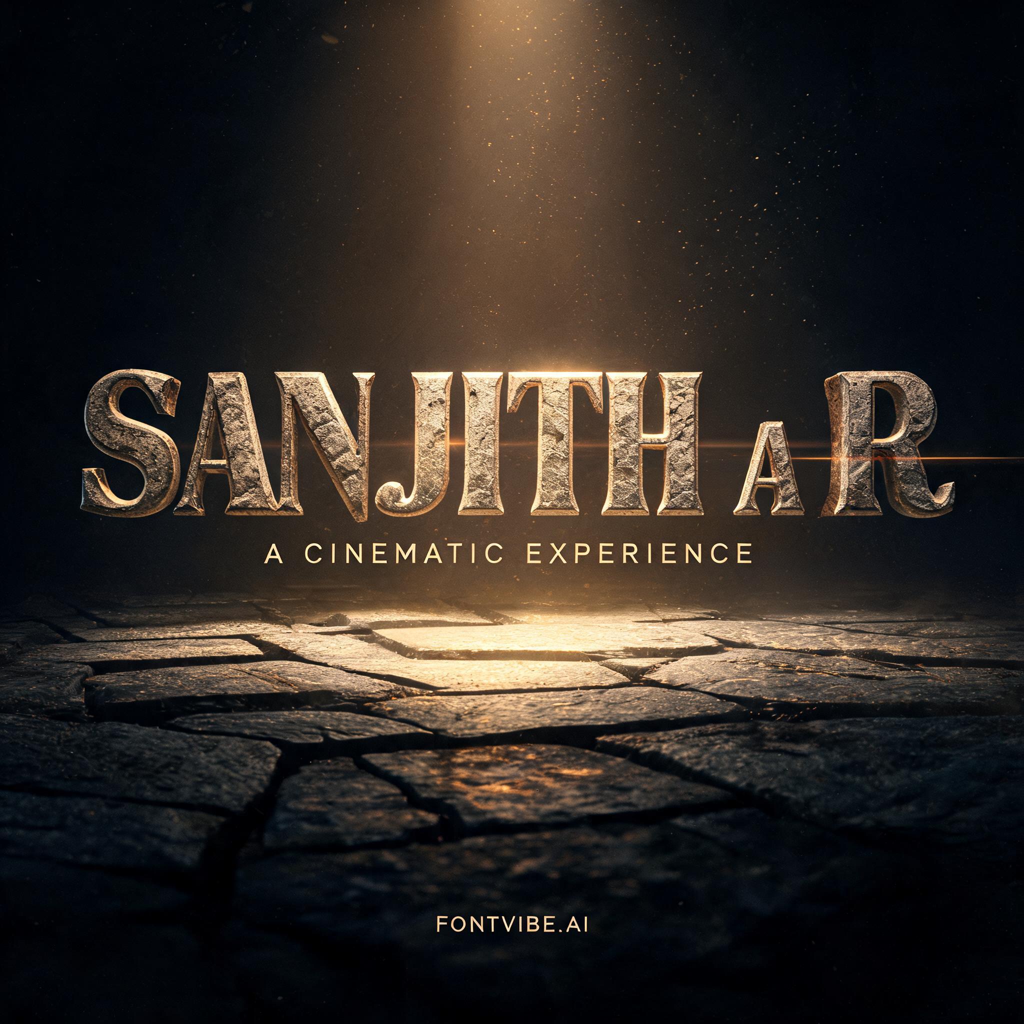 "SANJITH A R" — Cinematic | AI Text Effect Generator