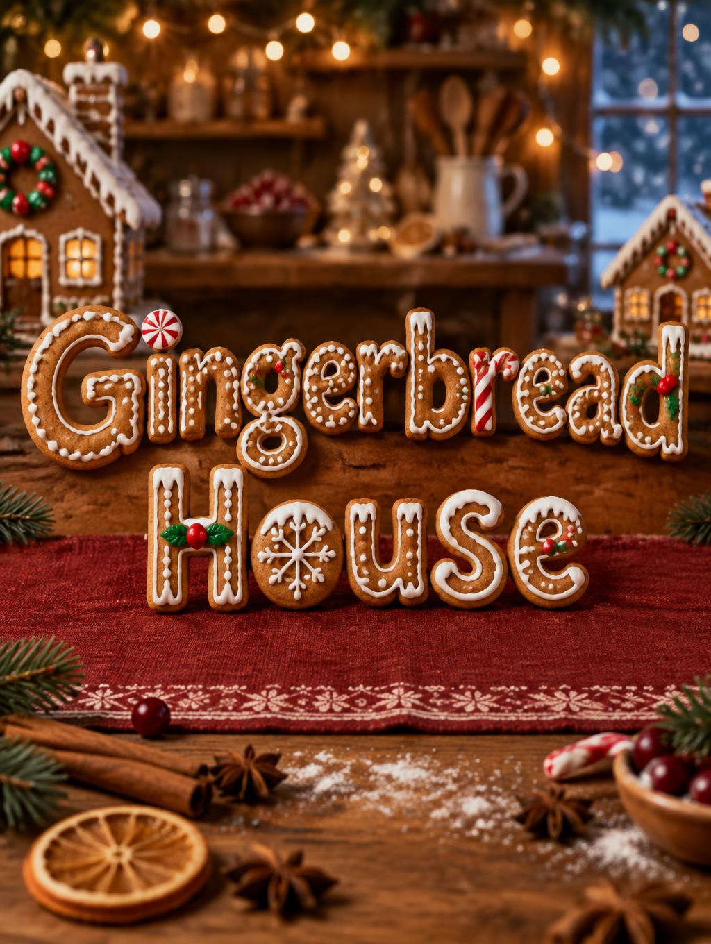 "Gingerbread House" —  | AI Text Effect Generator