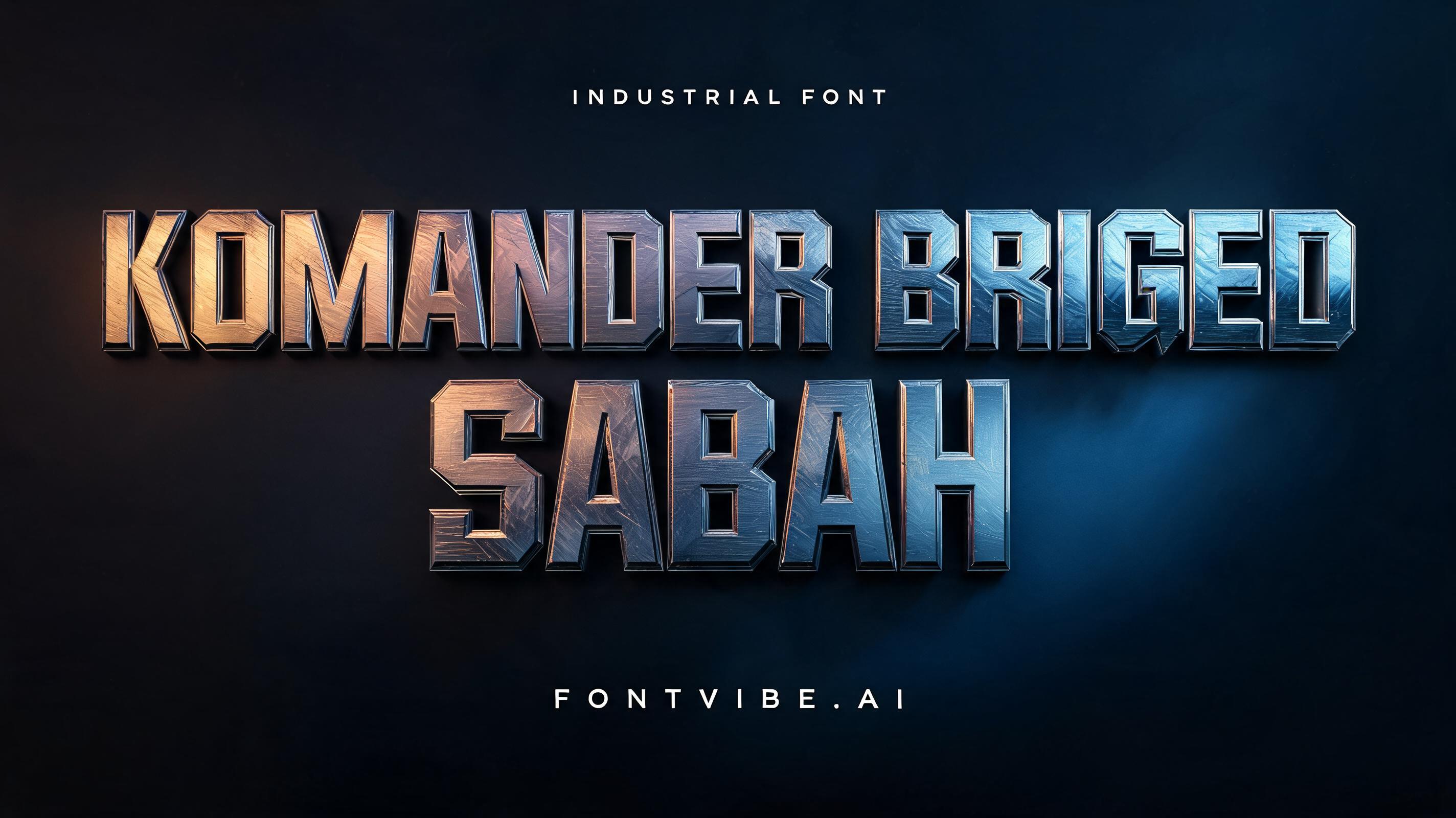 "KOMANDER BRIGED SABAH" — Metallic | AI Text Effect Generator