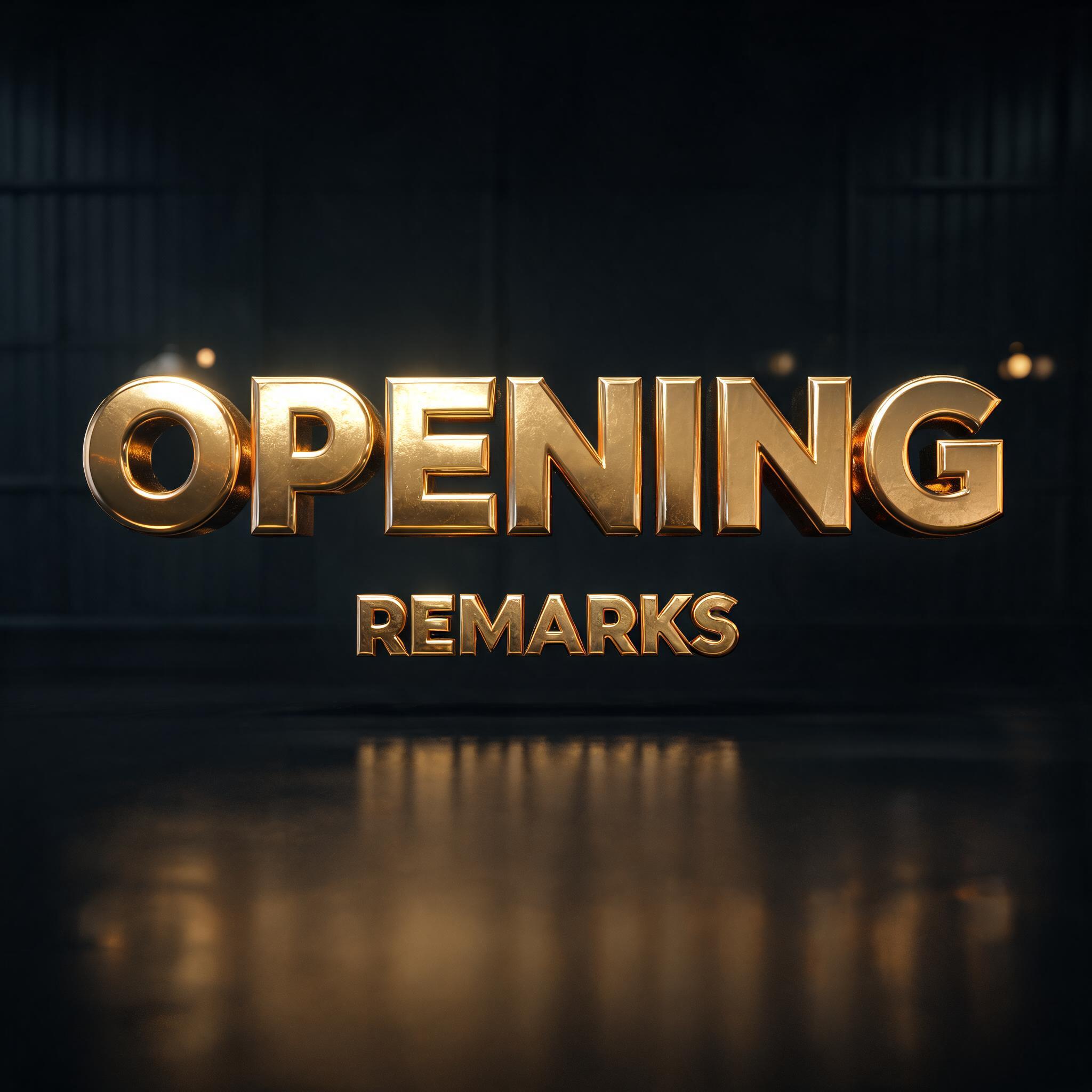 "OPENING REMARKS" — Metallic | AI Text Effect Generator