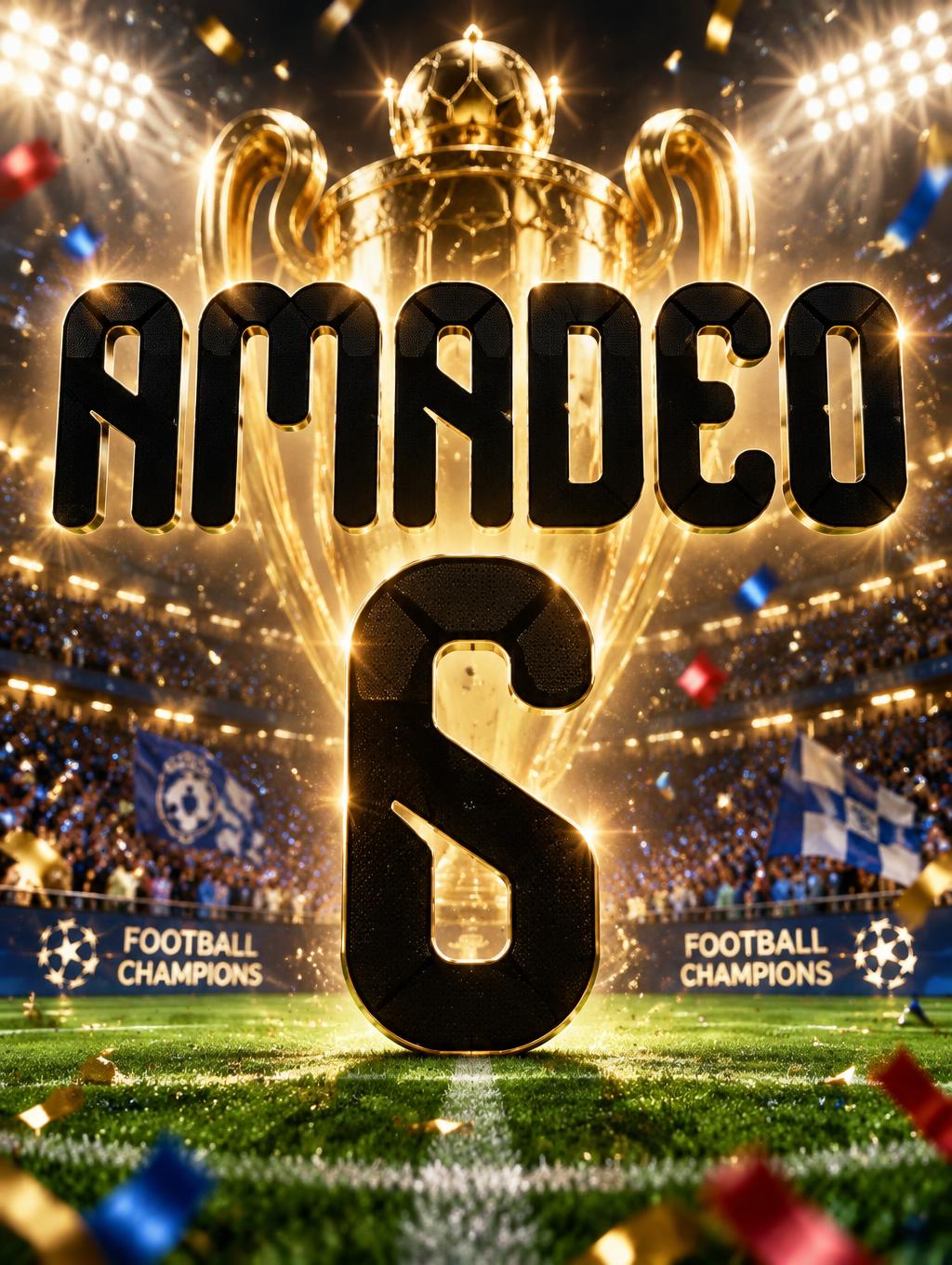 "AMADEO 
       6" — Sports Football | AI Text Effect Generator