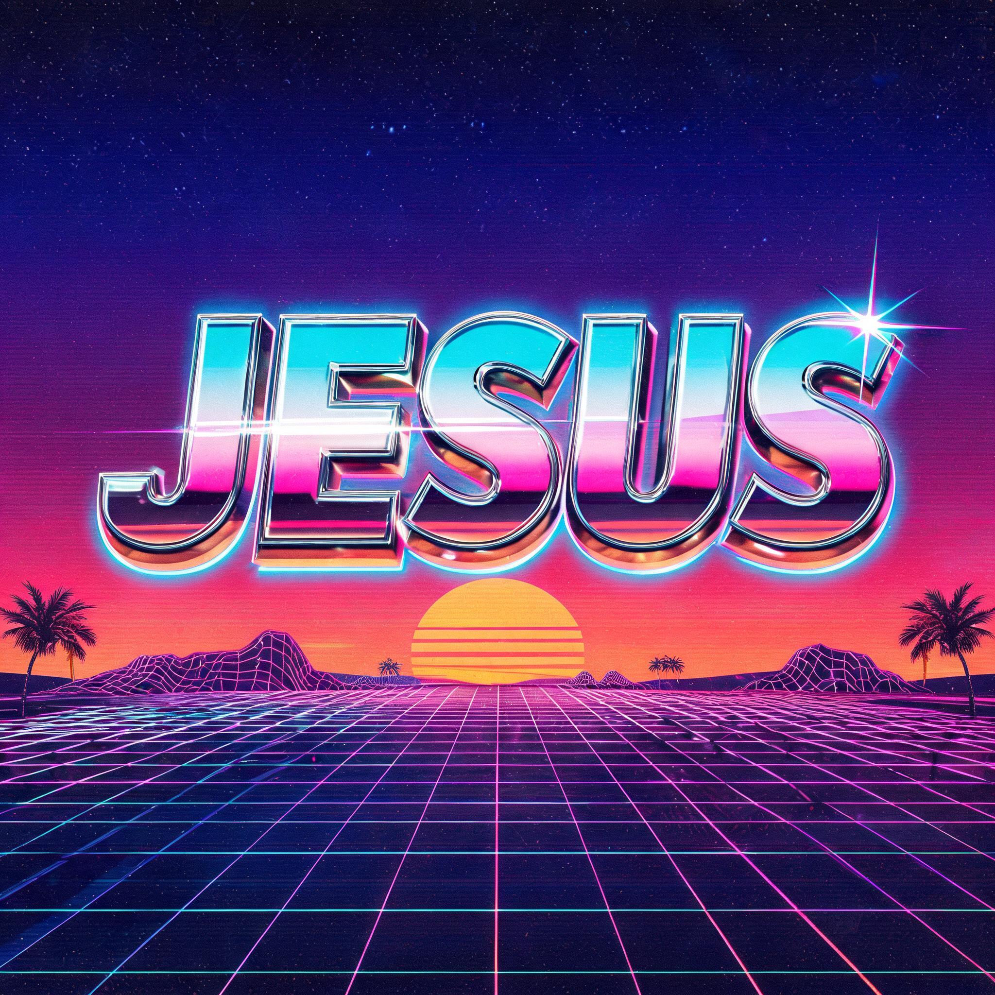 "JESUS" — Synthwave | AI Text Effect Generator