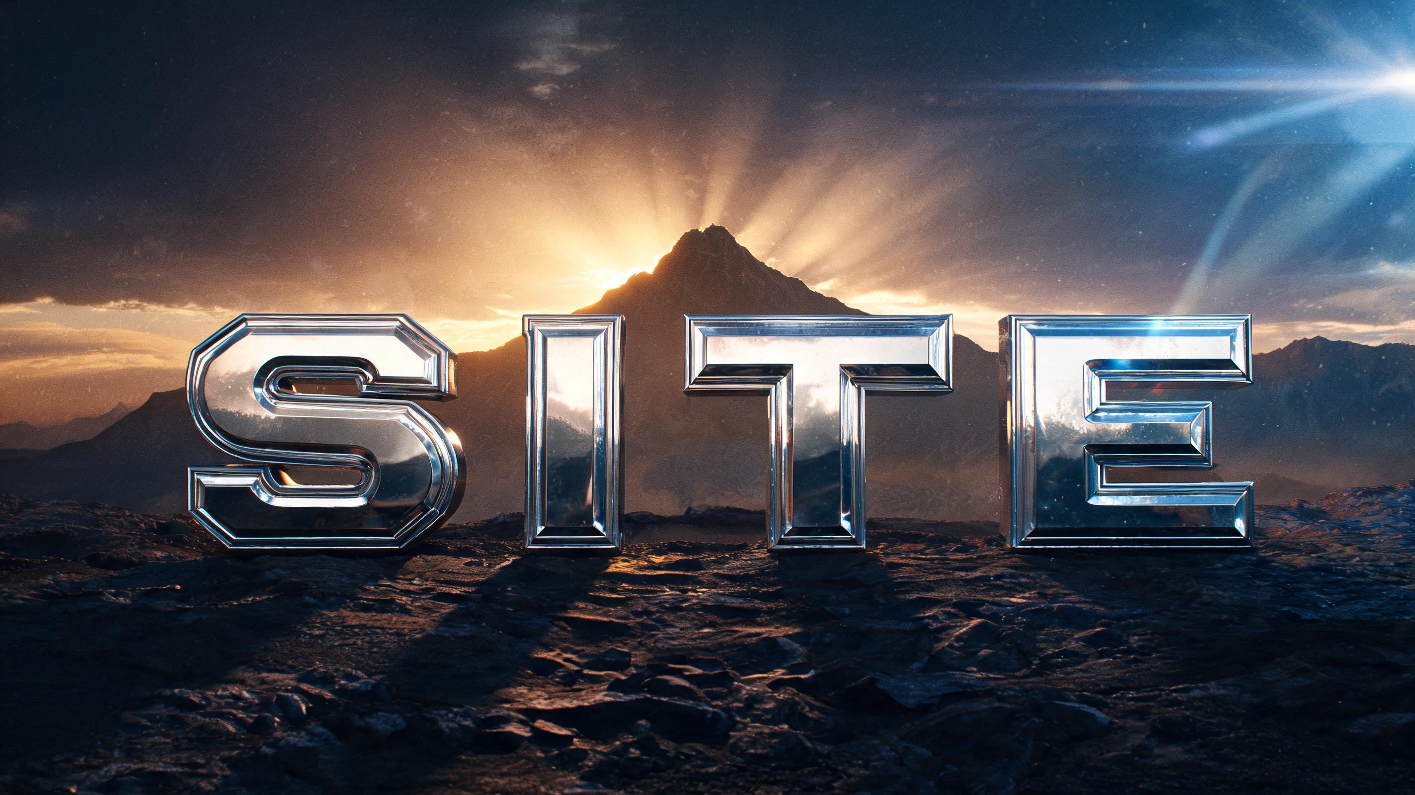 "SITE" — Chrome Metal 3d | AI Text Effect Generator