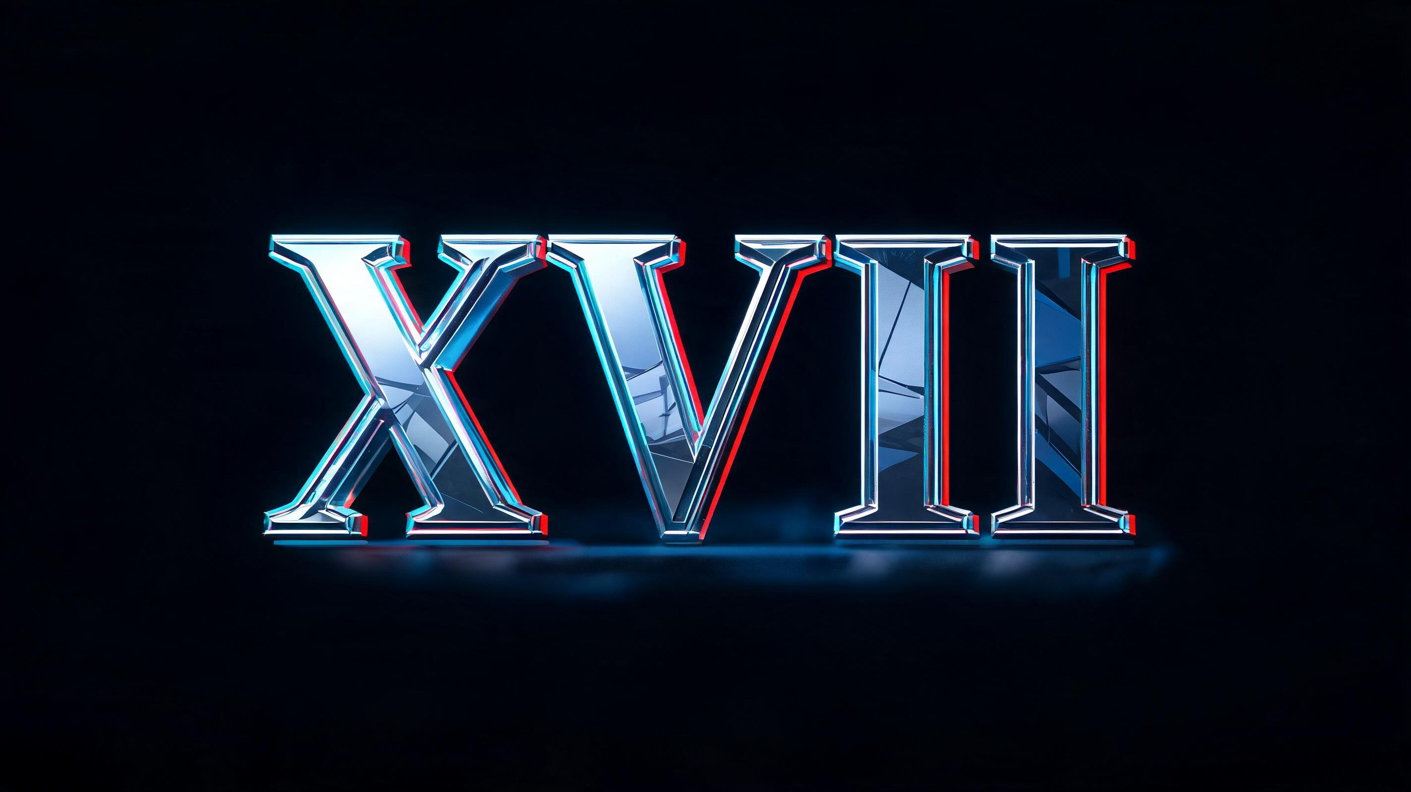 "XVII" — Chrome Metal 3d | AI Text Effect Generator