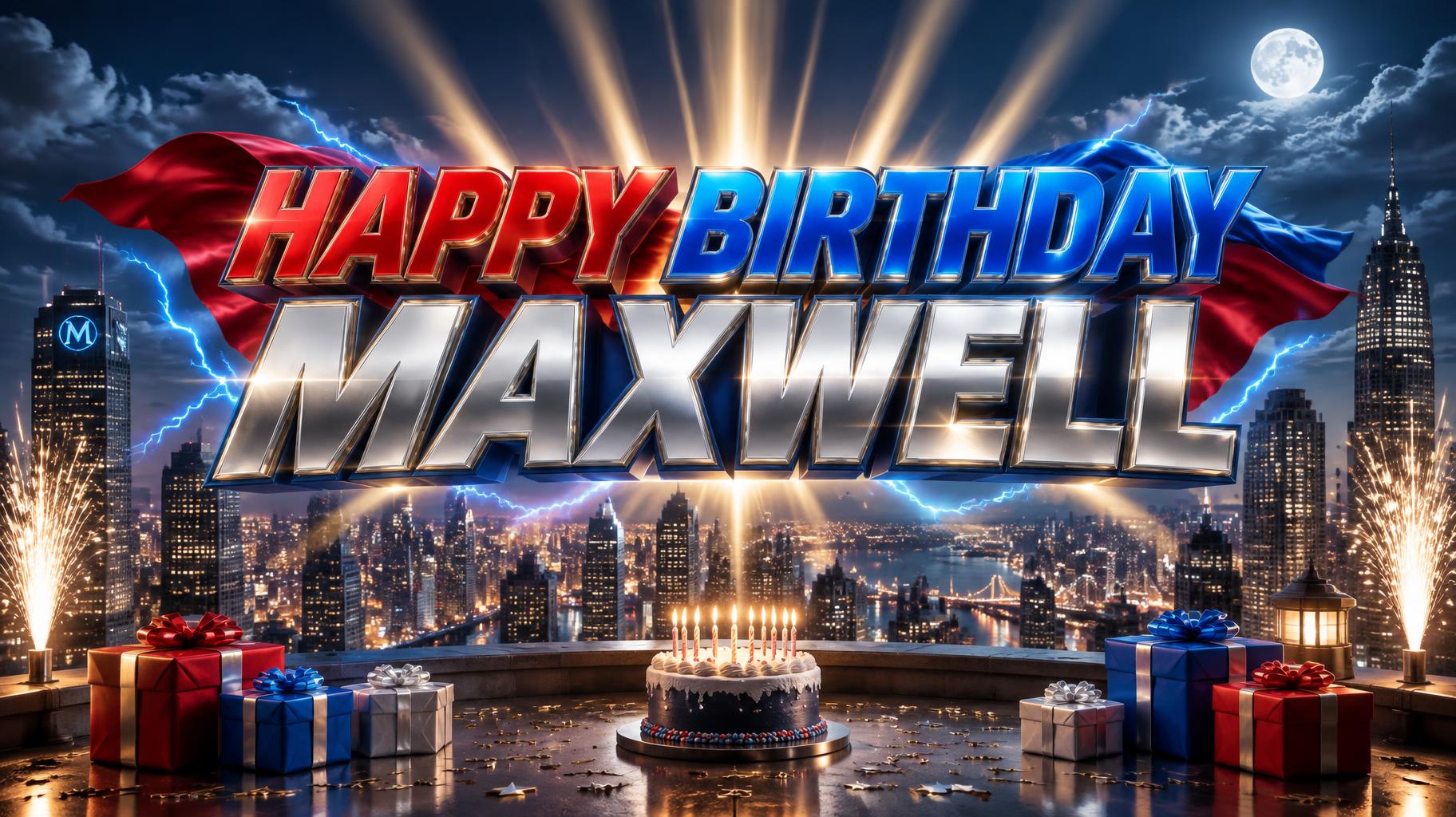 "HAPPY BIRTHDAY MAXWELL" —  | AI Text Effect Generator
