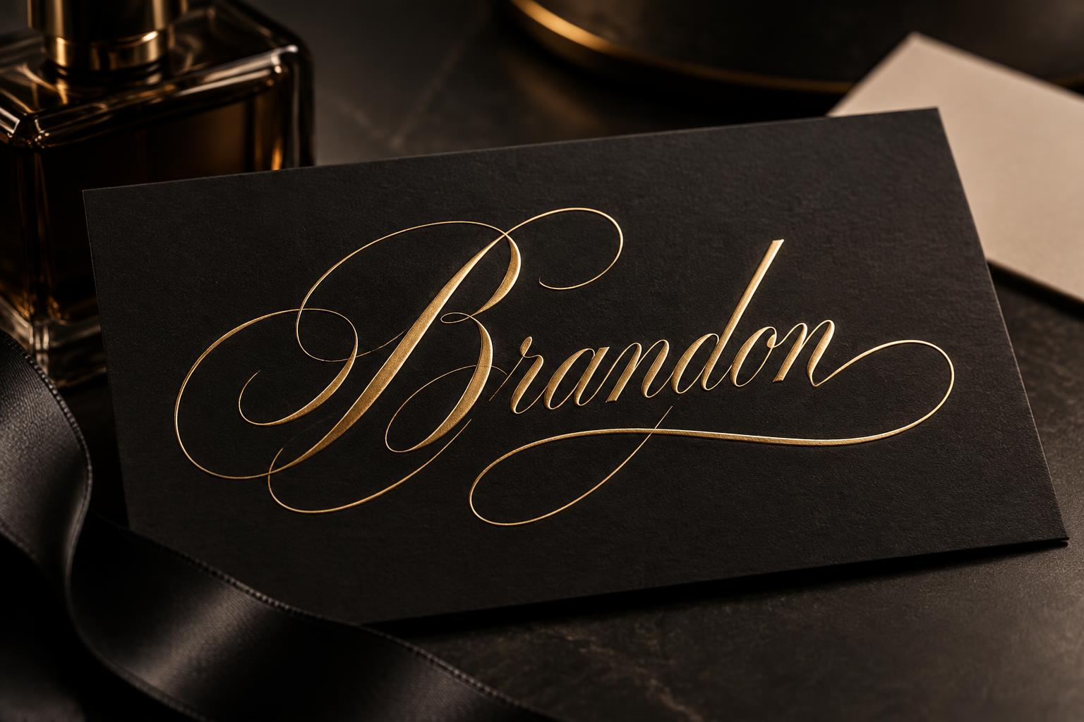 "Brandon" — Elegant Script text effect