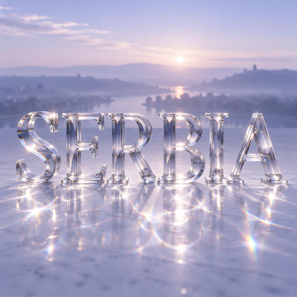 "SERBIA" — Glass | AI Text Effect Generator