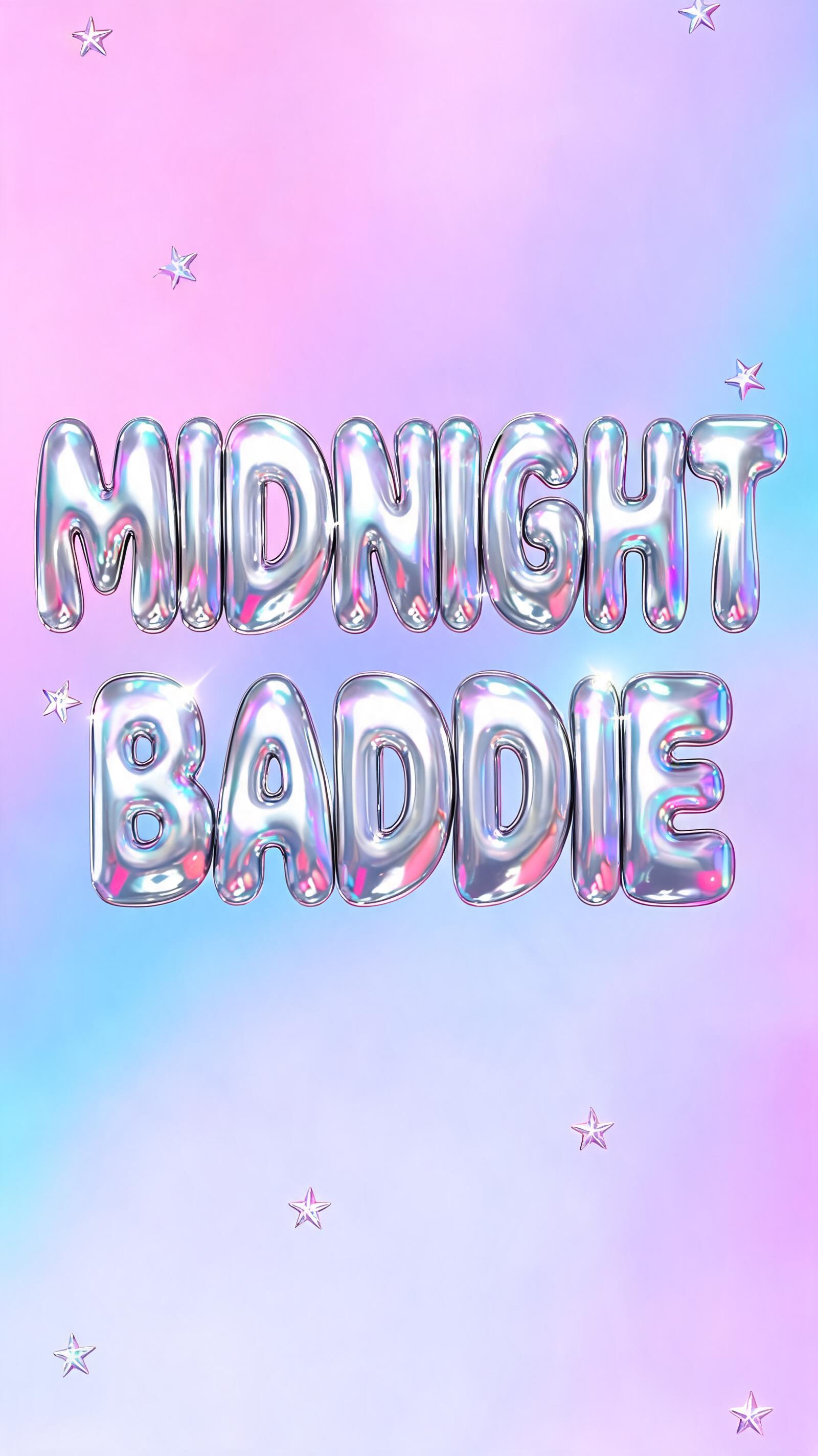 "MIDNIGHT BADDIE" — Y2k text effect