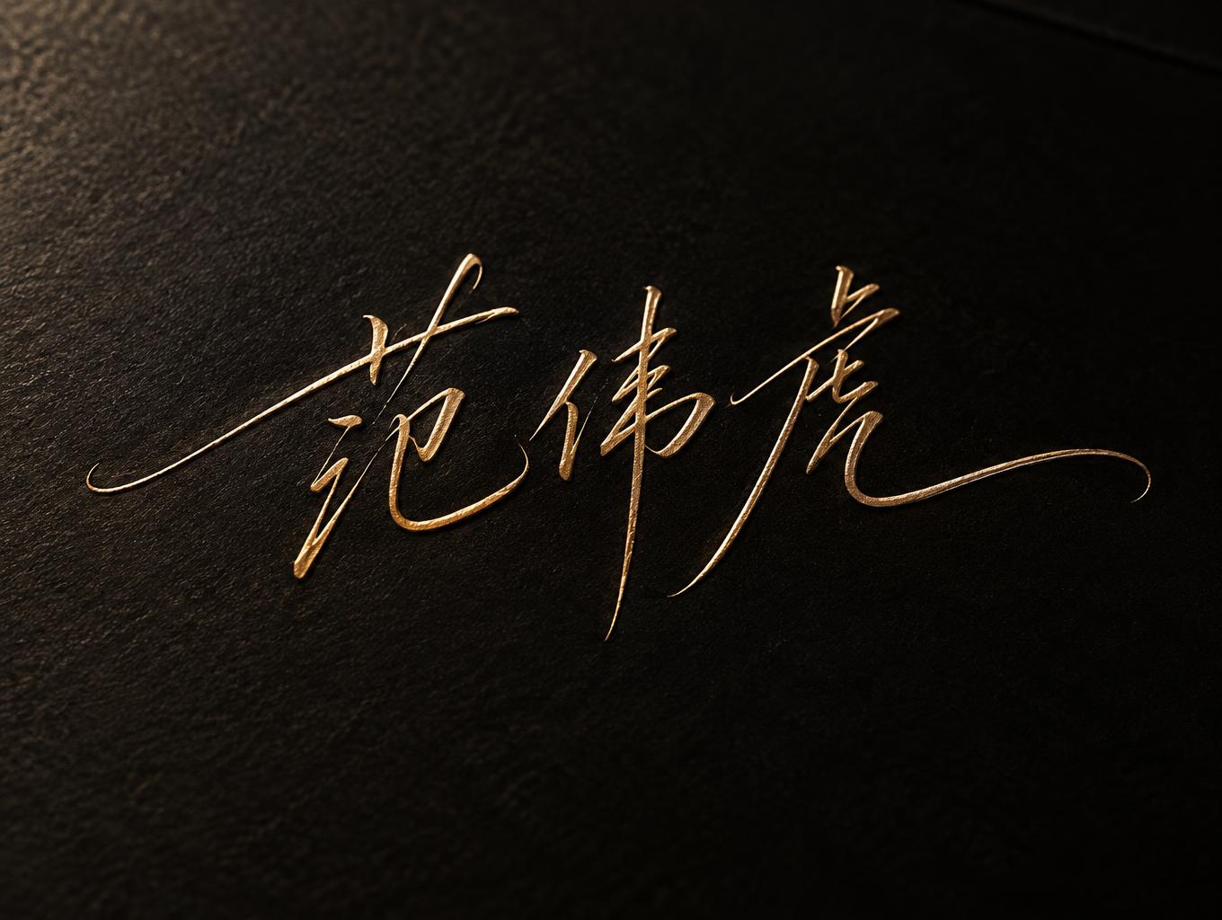 "范伟虎" — Elegant Script text effect