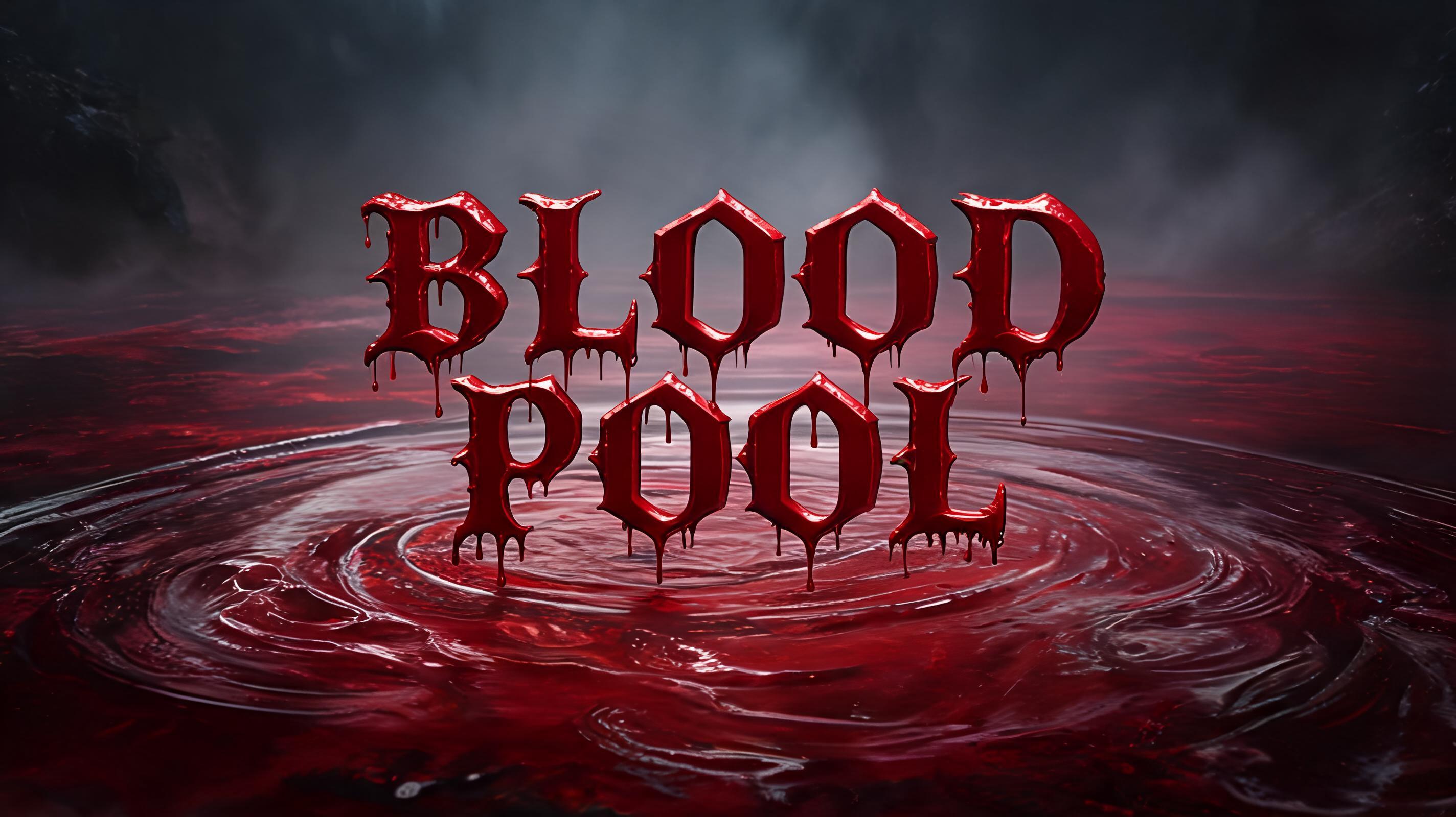"Blood Pool" — Gothic text effect
