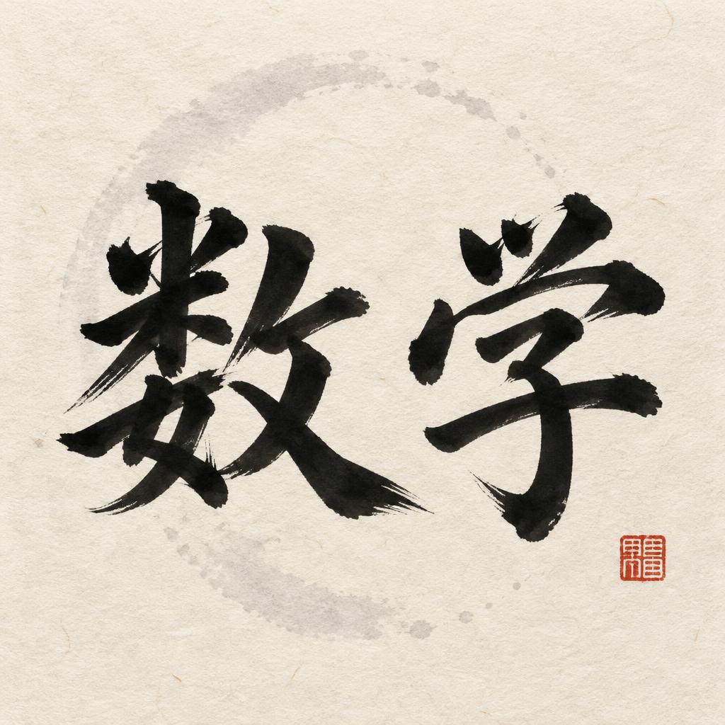 "数学" — Brush Japanese Ink | AI Text Effect Generator