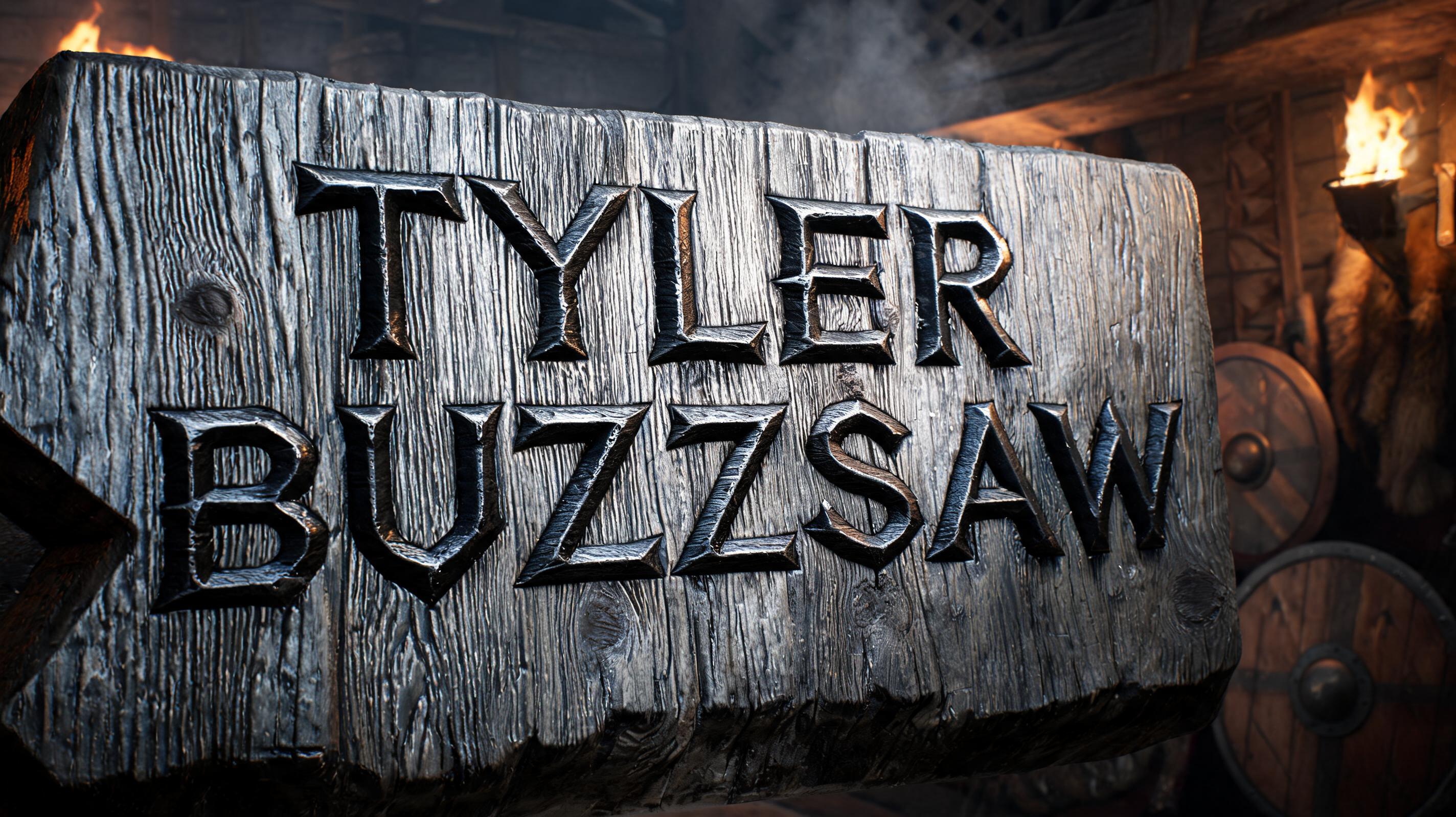 "TYLER BUZZSAW" — Viking | AI Text Effect Generator