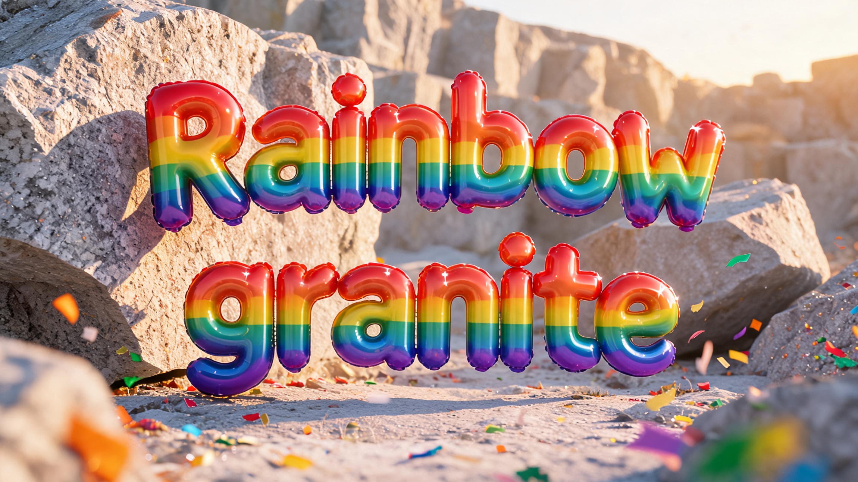 "Rainbow granite 
" — Rainbow | AI Text Effect Generator