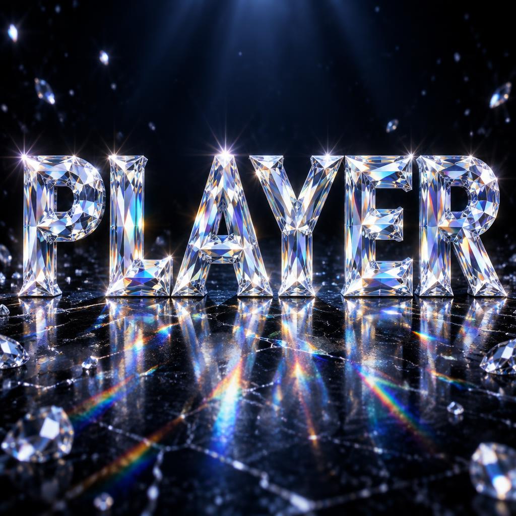 "PLAYER" — Glass Crystal | AI Text Effect Generator