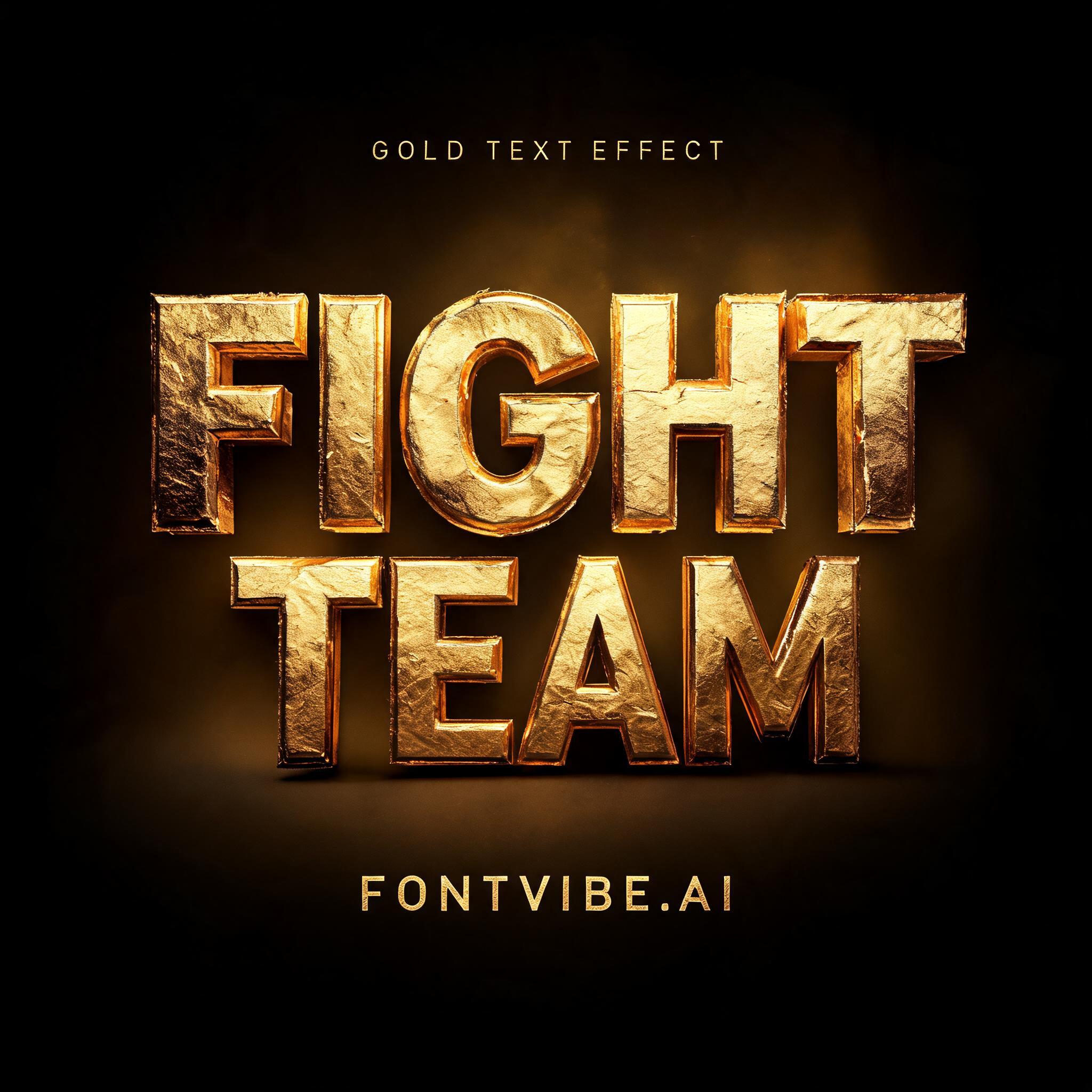 "FIGHT TEAM" — Metallic | AI Text Effect Generator