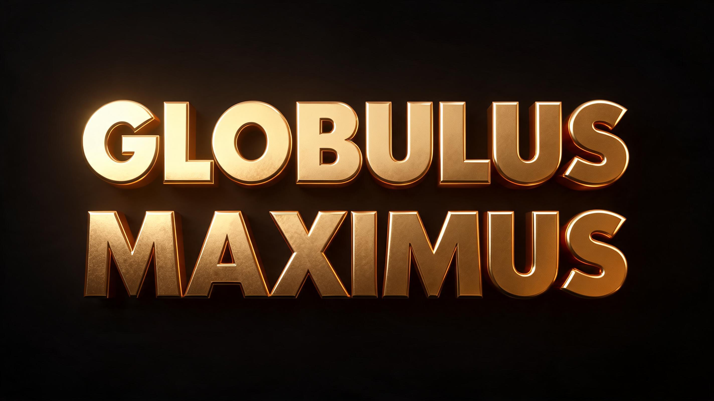 "GLOBULUS MAXIMUS" — 3d Bold Gold | AI Text Effect Generator