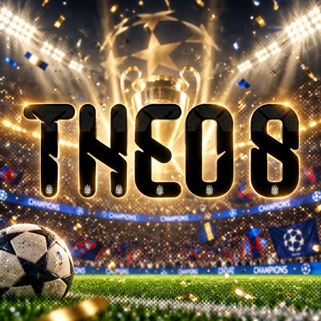 "THEO 8" — Sports Football | AI Text Effect Generator