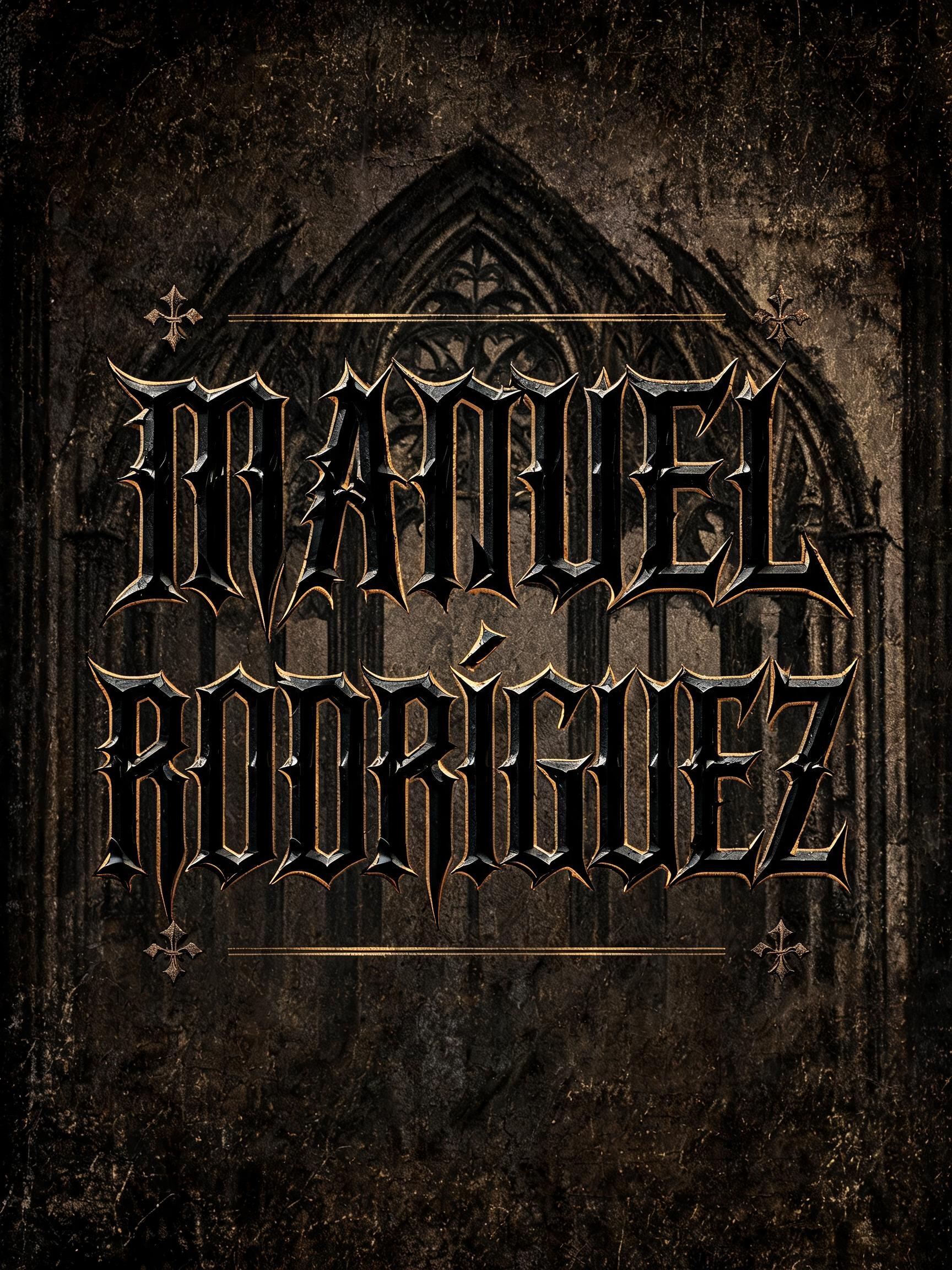 "MANUEL
RODRÍGUEZ" — Gothic Font | AI Text Effect Generator