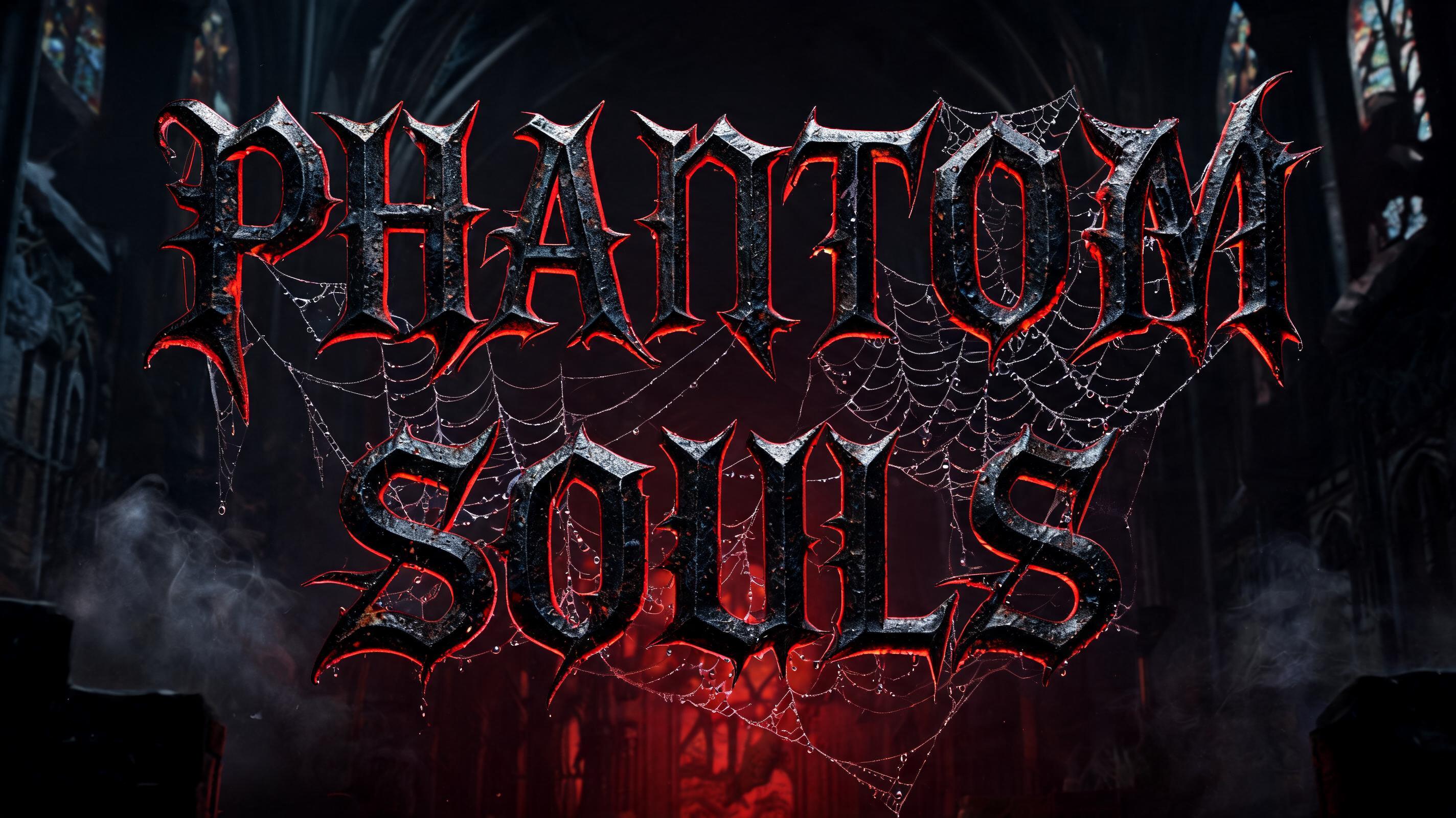 "PHANTOM SOULS" — Gothic Dark text effect