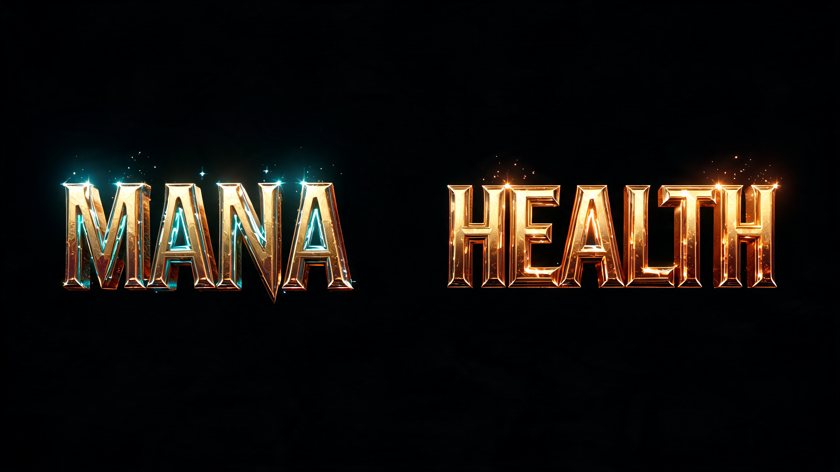 "MANA      HEALTH" — 3d Bold Gold | AI Text Effect Generator