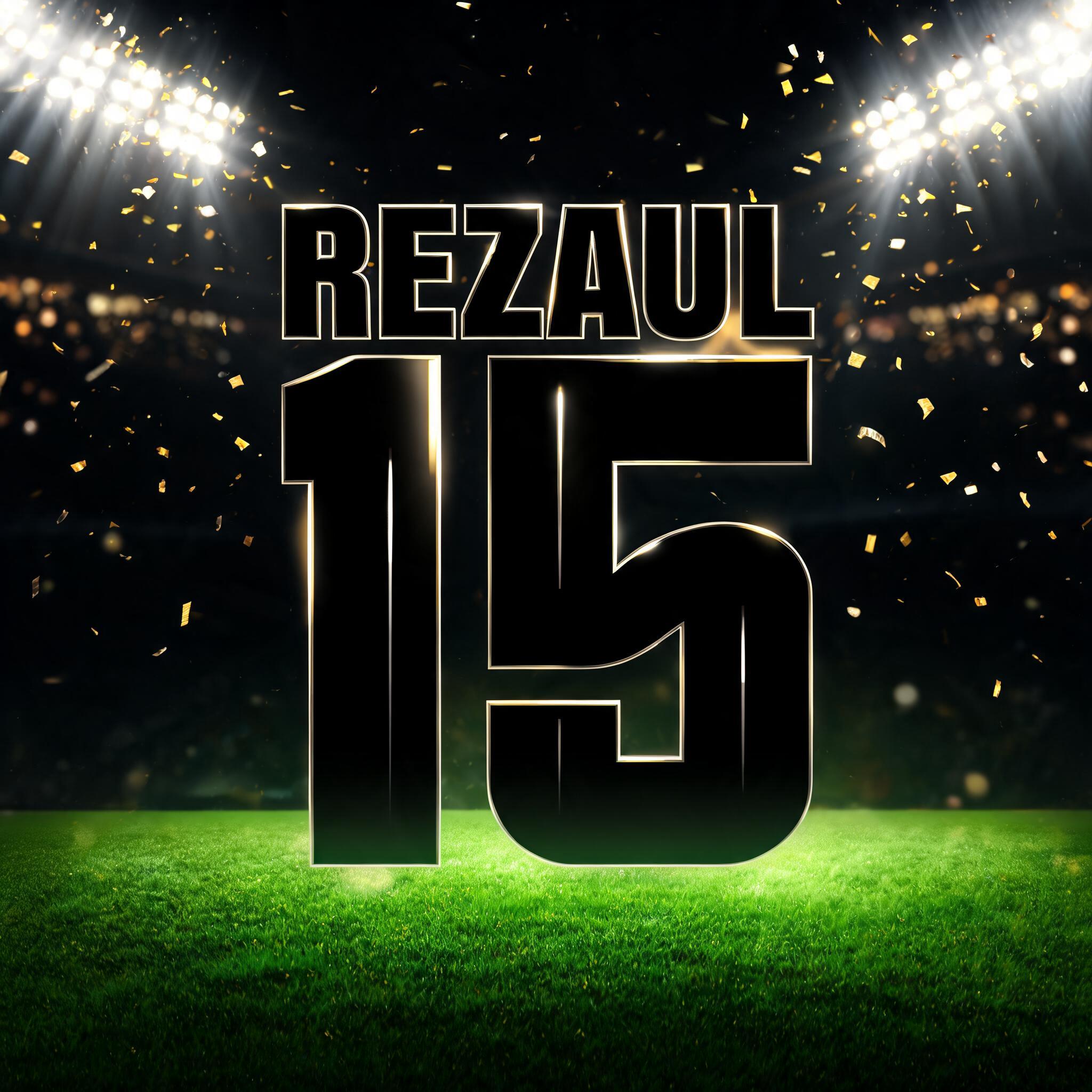 "REZAUL 15" — Sports Football | AI Text Effect Generator