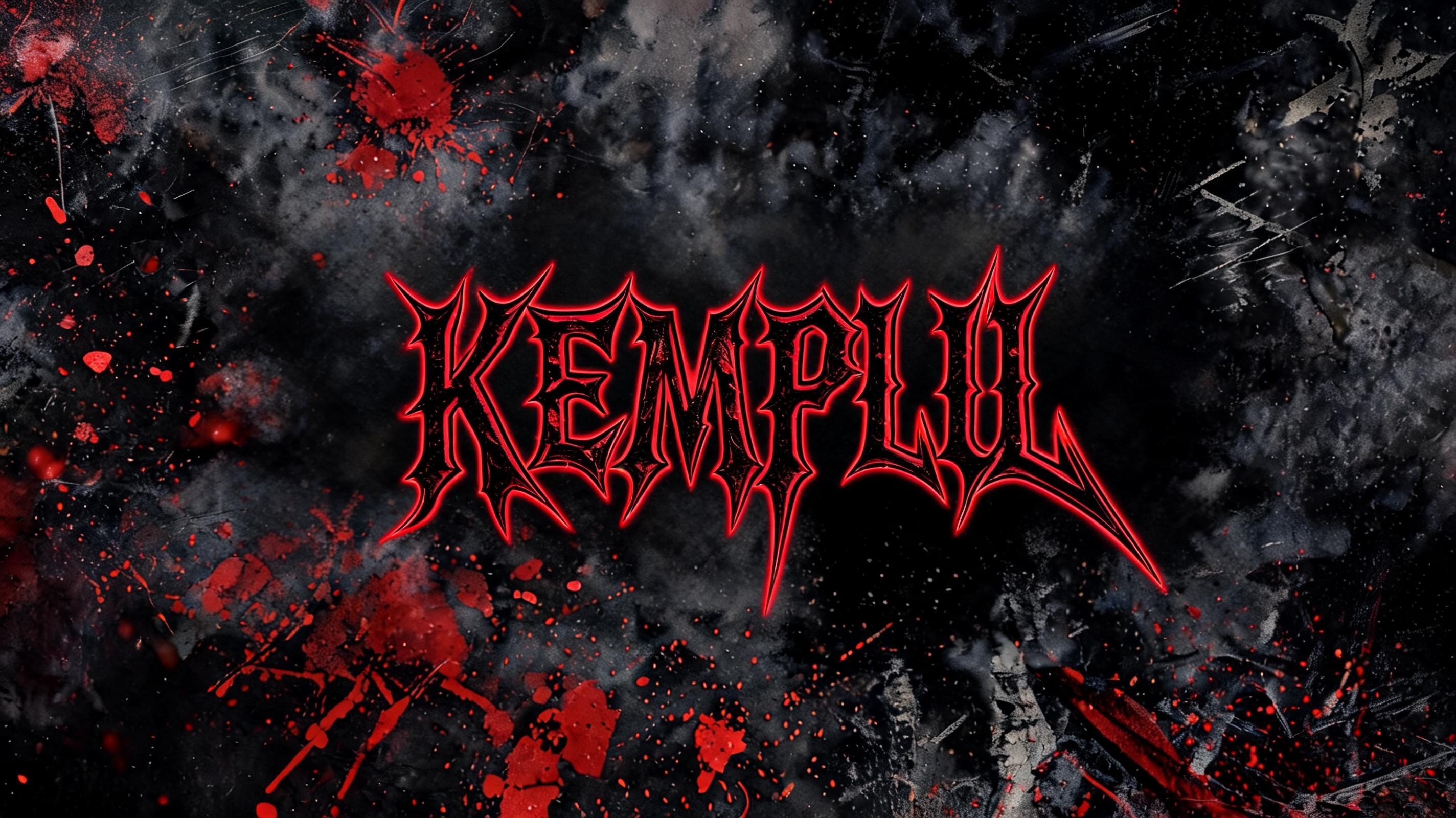"Kemplu" — Gothic text effect