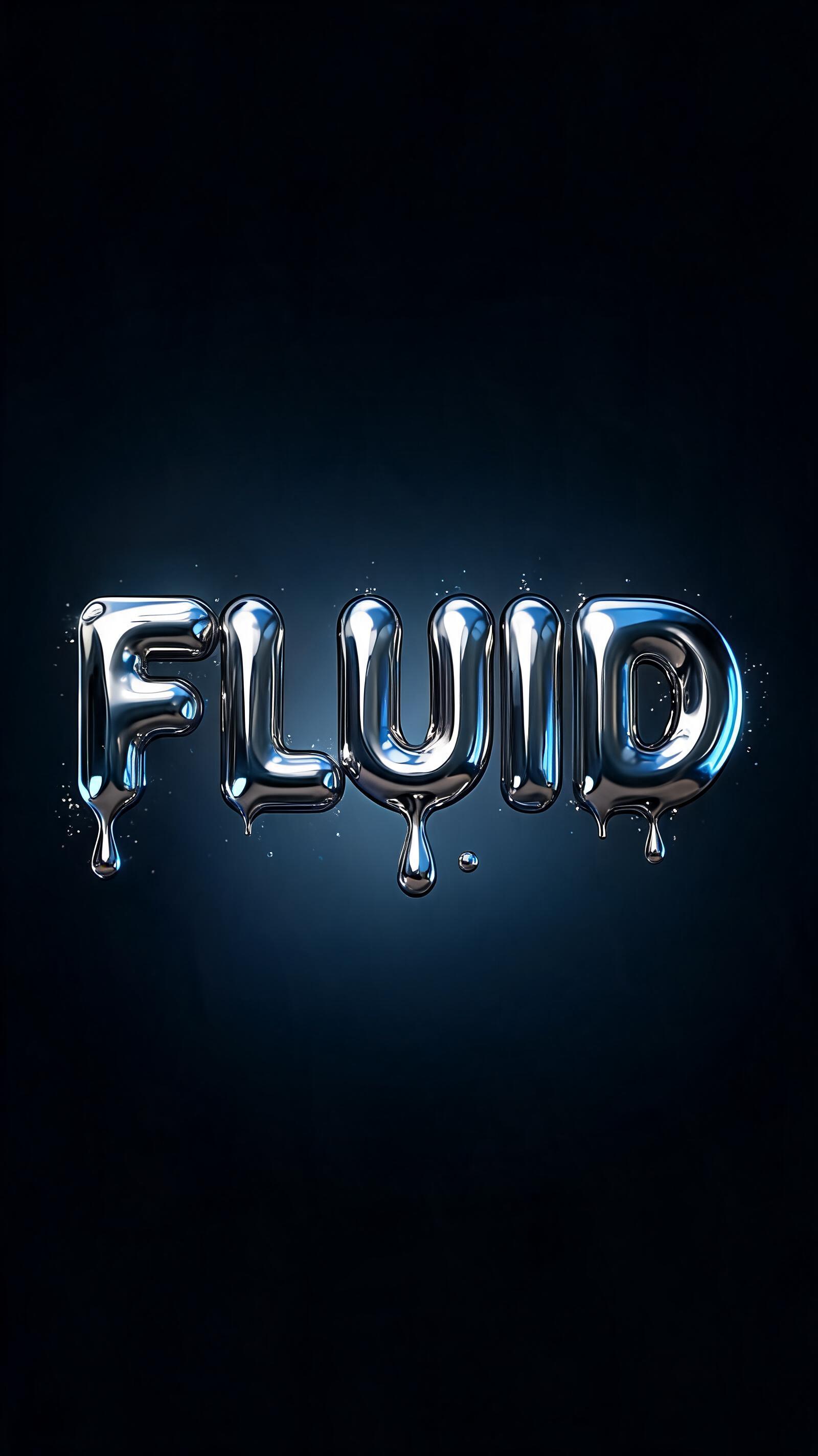 "FLUID" — Chrome Metal 3d | AI Text Effect Generator