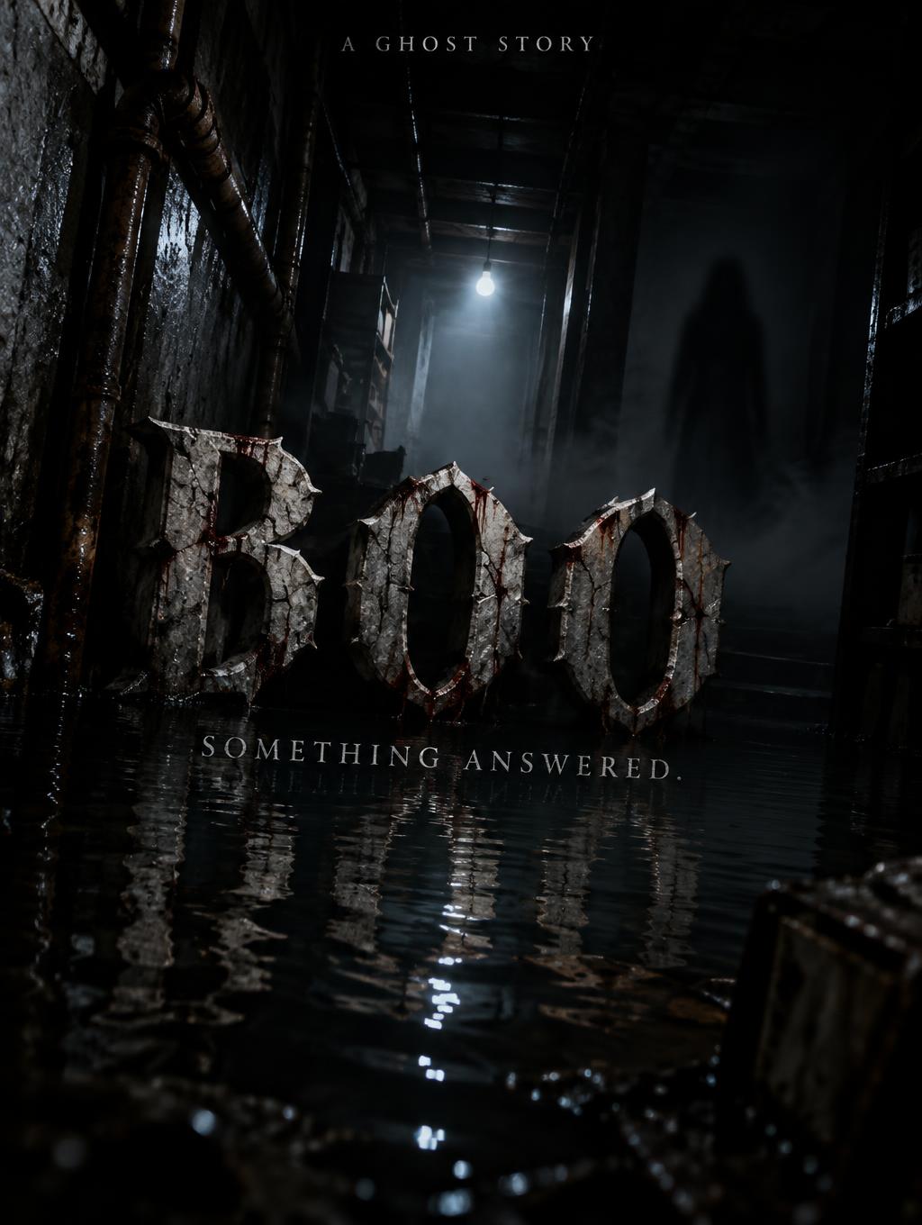 "BOO
A GHOST STORY
SOMETHING ANSWERED." — Cinematic Horror | AI Text Effect Generator