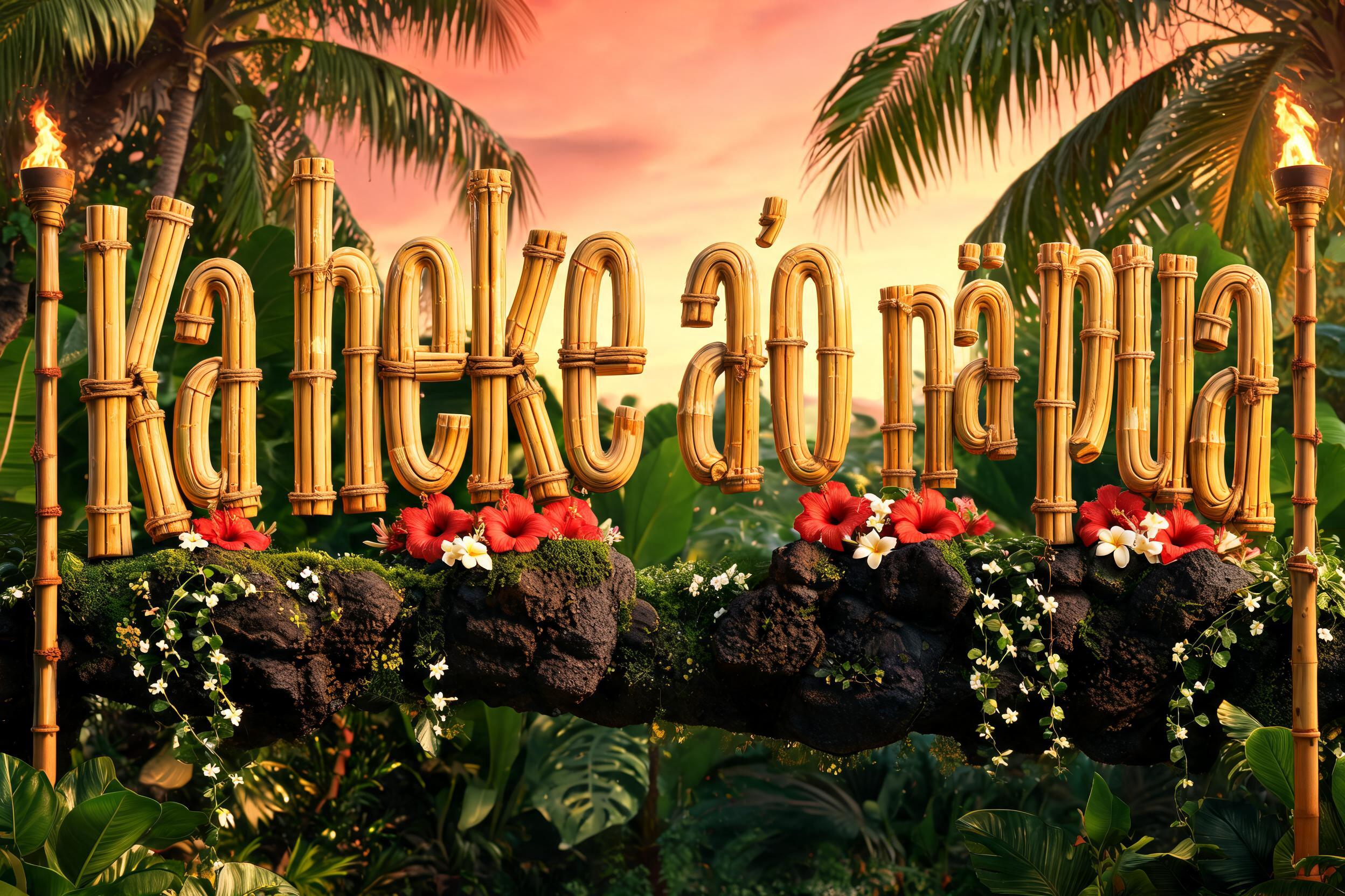 "Ka heke aʻo nā pua" — Hawaiian | AI Text Effect Generator
