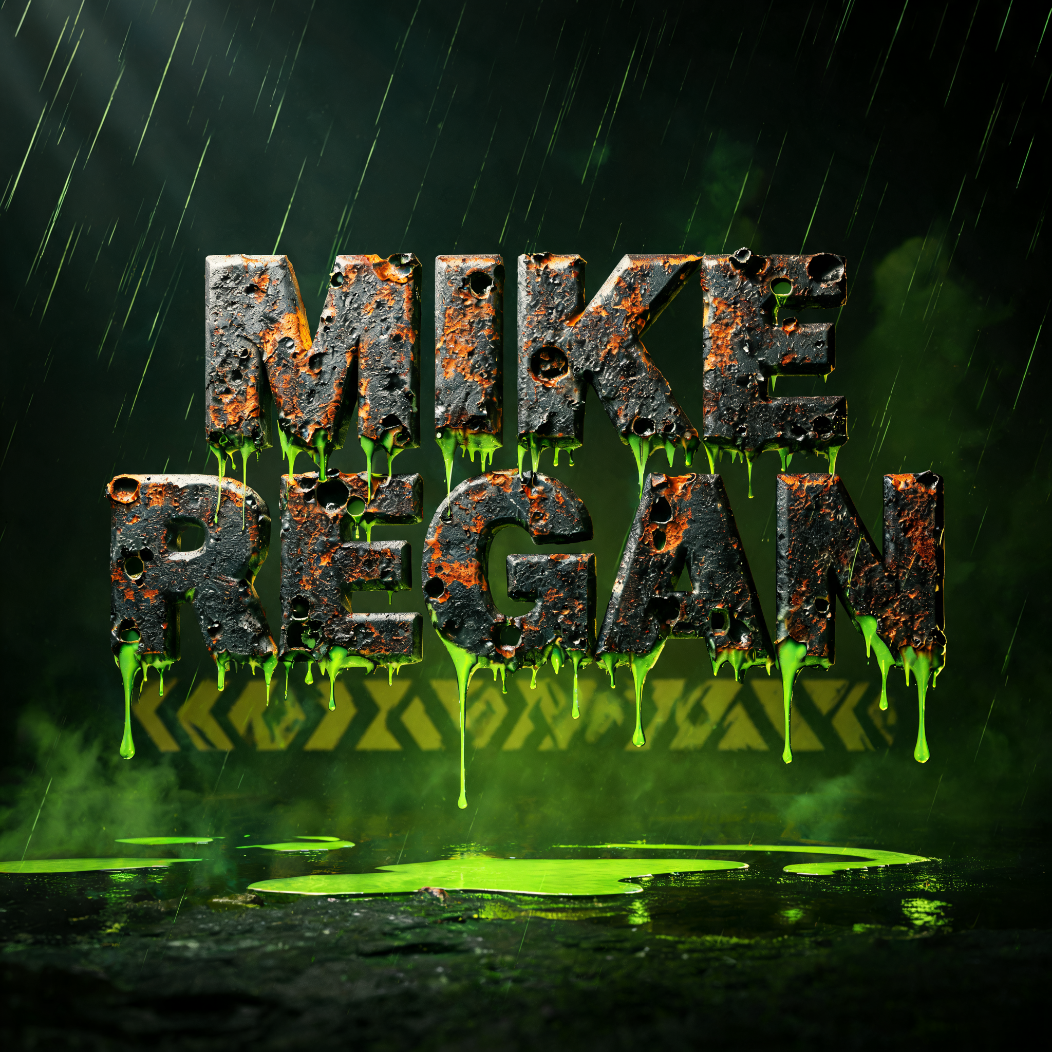 "MIKE REGAN" — Cyberpunk Acid Rain text effect