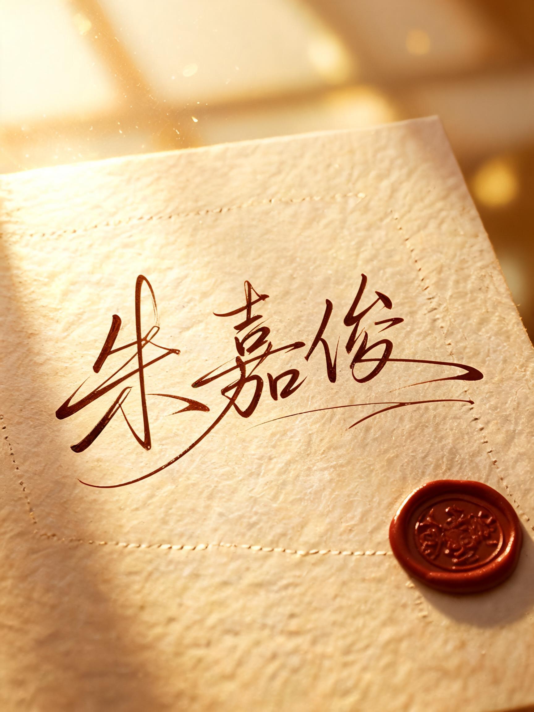 "朱嘉俊" — Handwritten Script | AI Text Effect Generator
