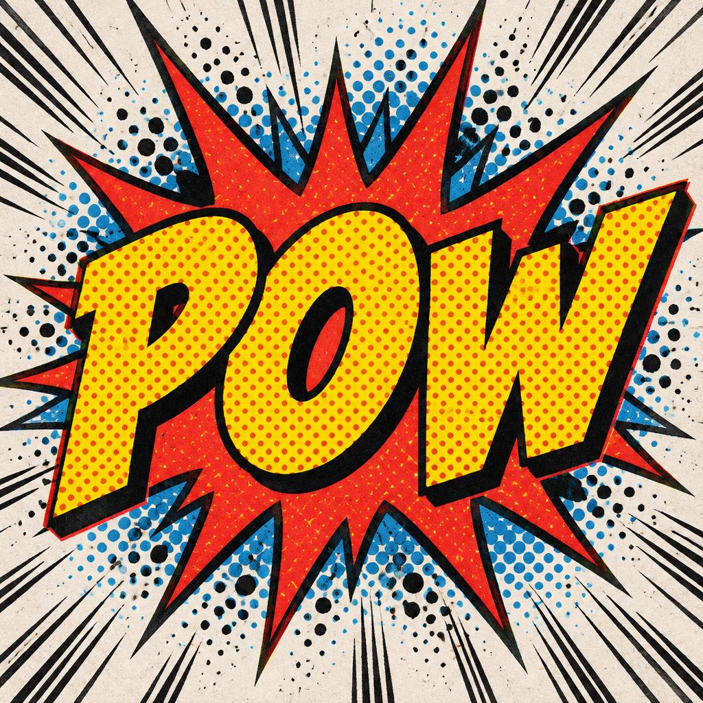 "pow" — Comic Book | AI Text Effect Generator