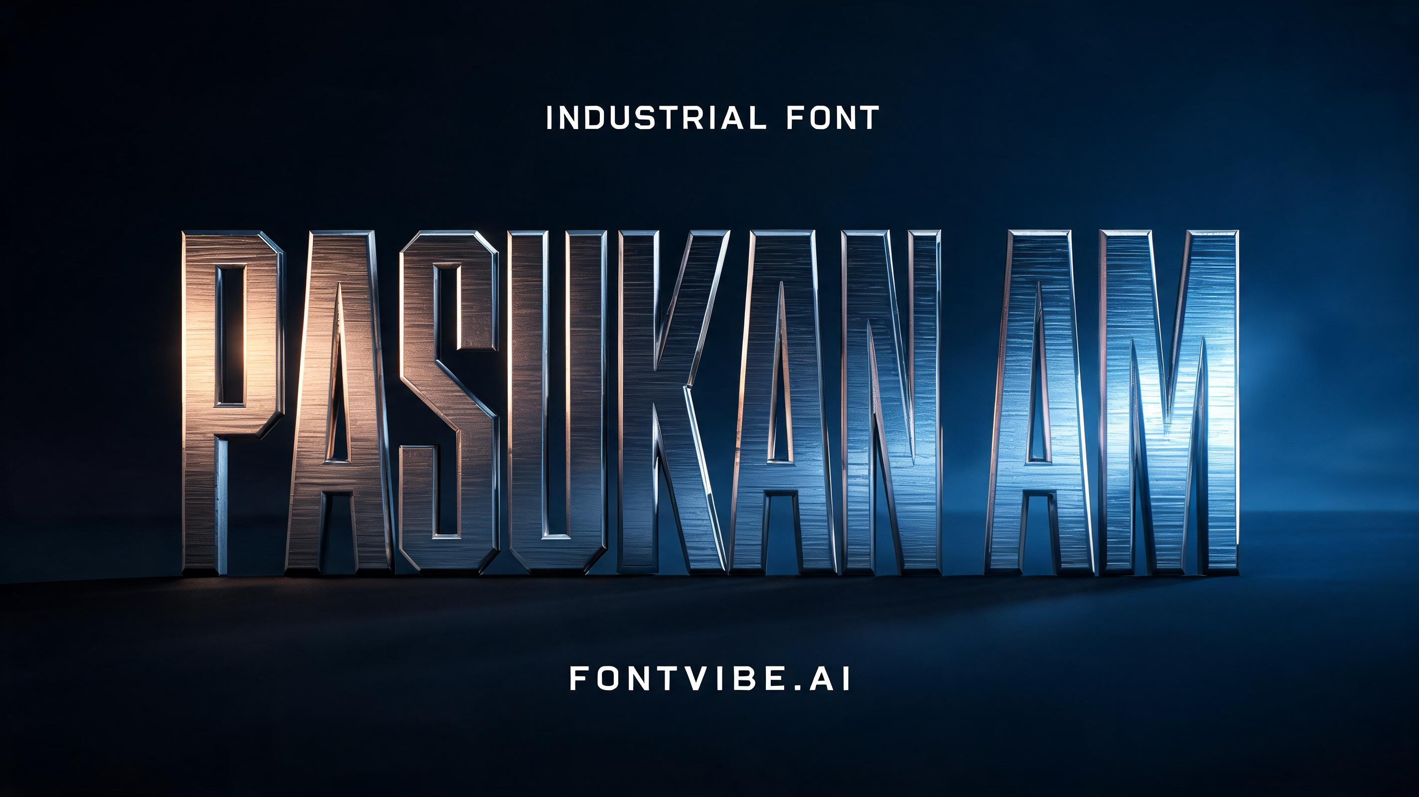 "PASUKAN AM" — Metallic | AI Text Effect Generator