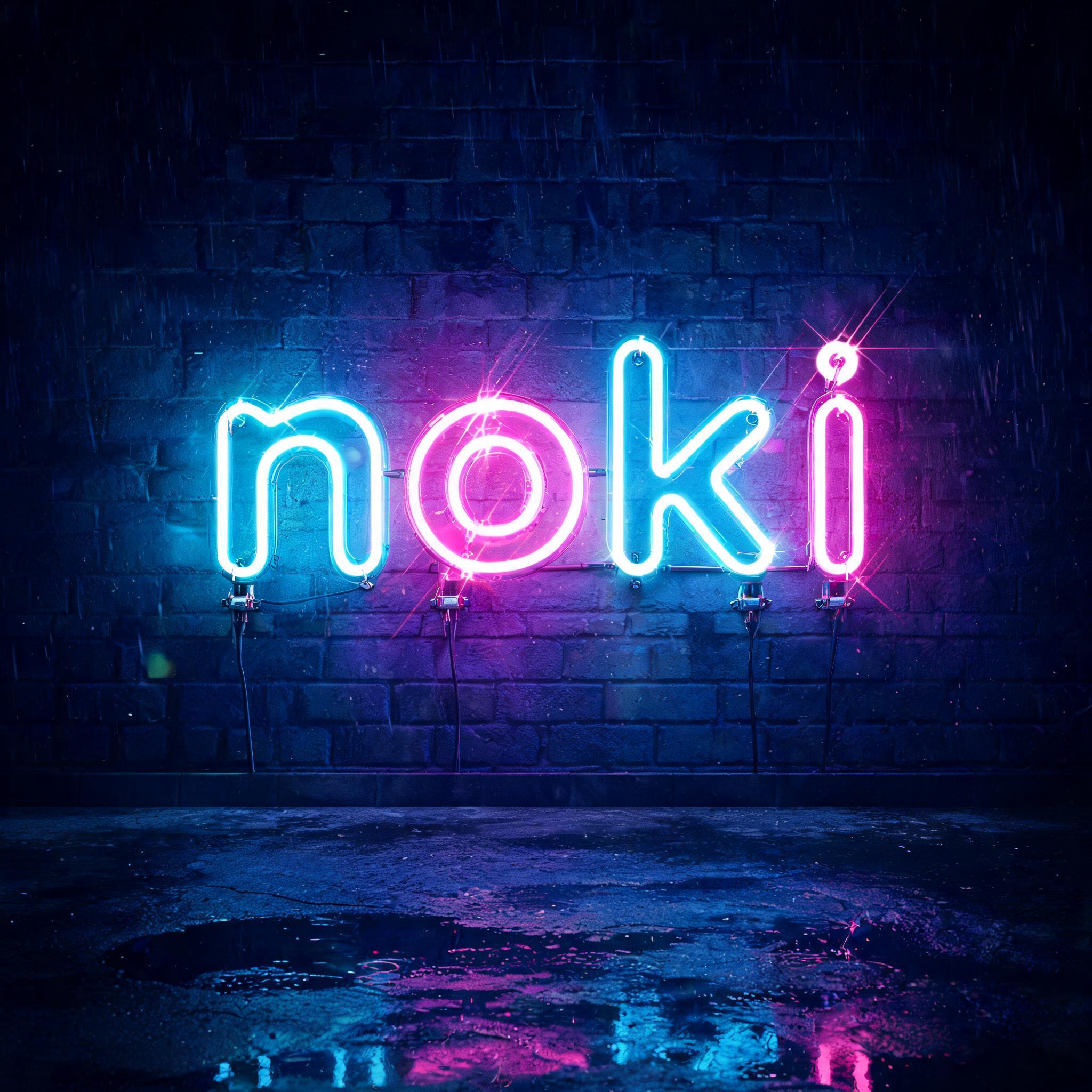"noki" — Neon Glow | AI Text Effect Generator