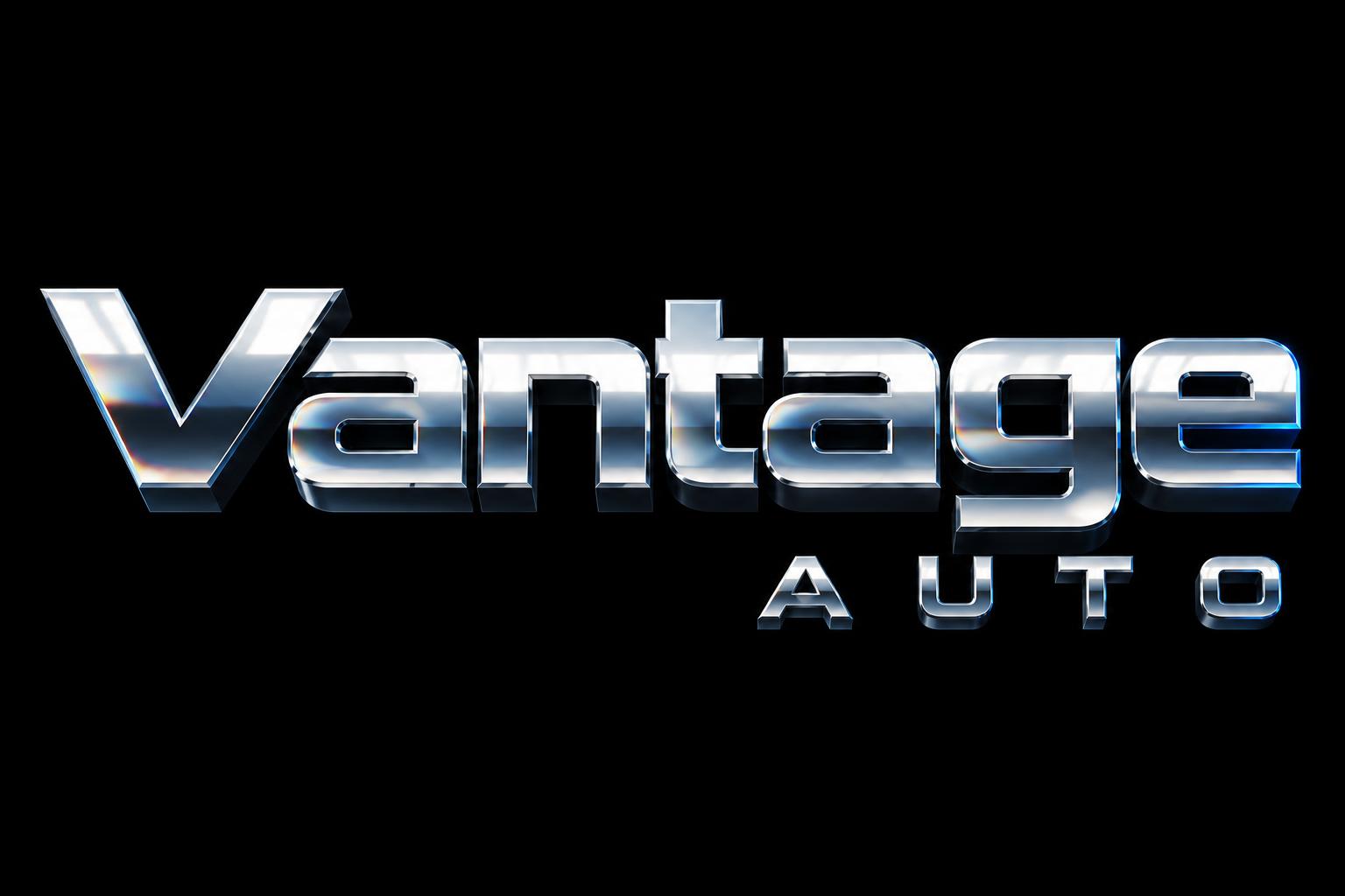 "Vantage
AUTO" — Chrome Metal 3d | AI Text Effect Generator